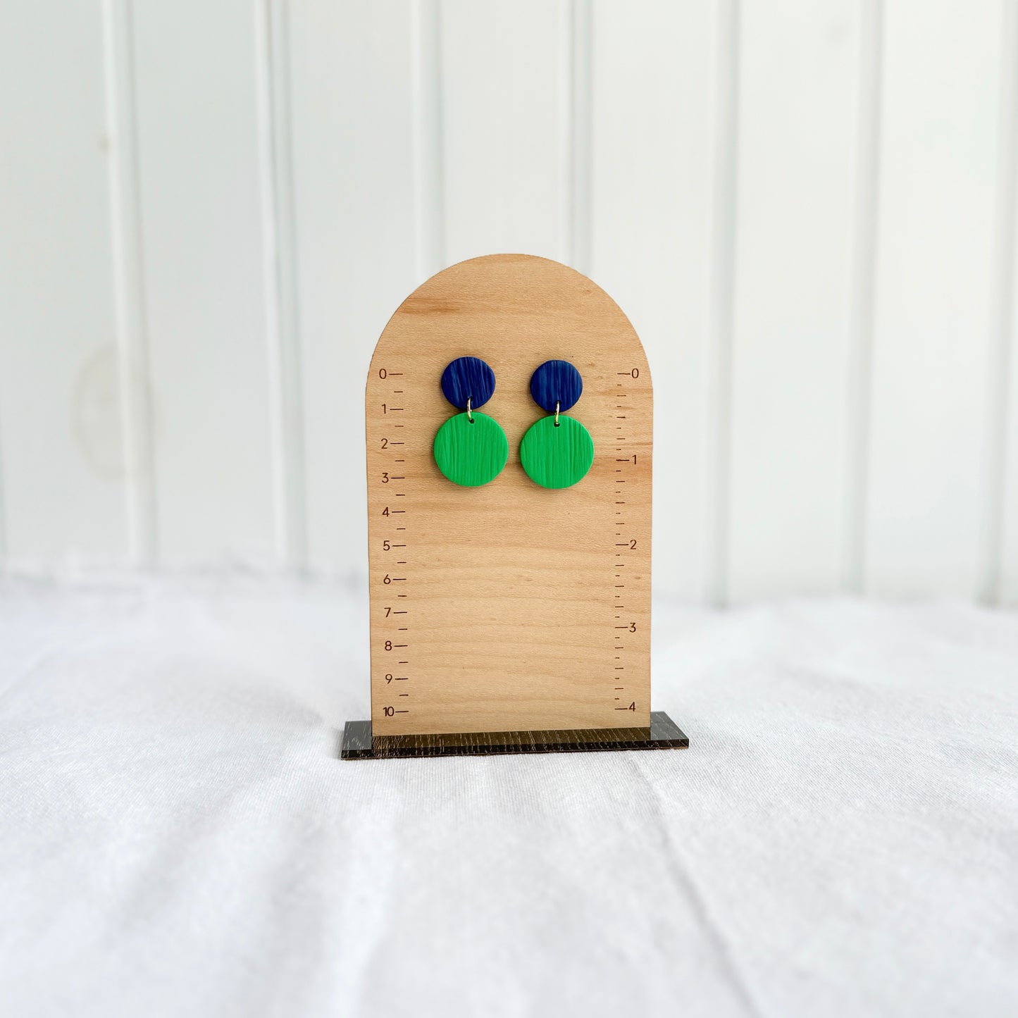 Green Game Day Clay Earrings