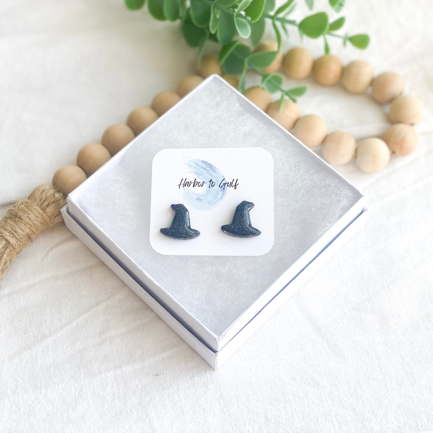 Sparkly Witch Hat Stud Earrings, Multiple Colors