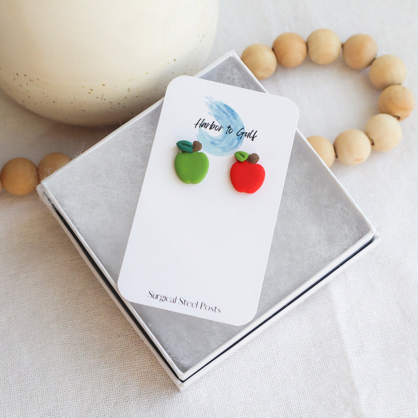 Apple Studs, Multiple Colors