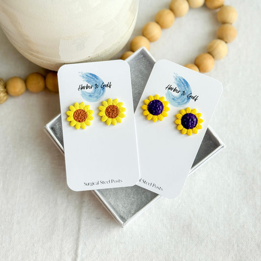 Sunflower Polymer Clay Studs