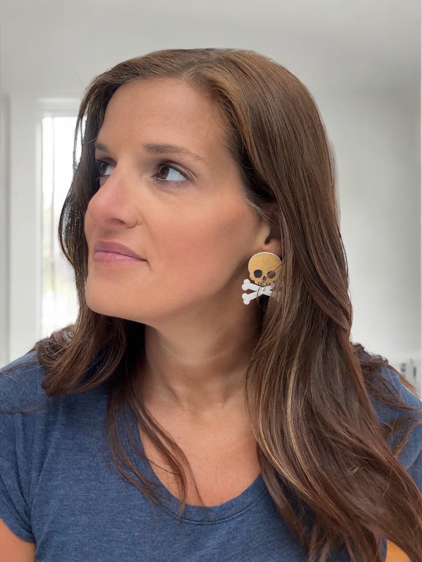 Gold Pirate Crossbones Earrings