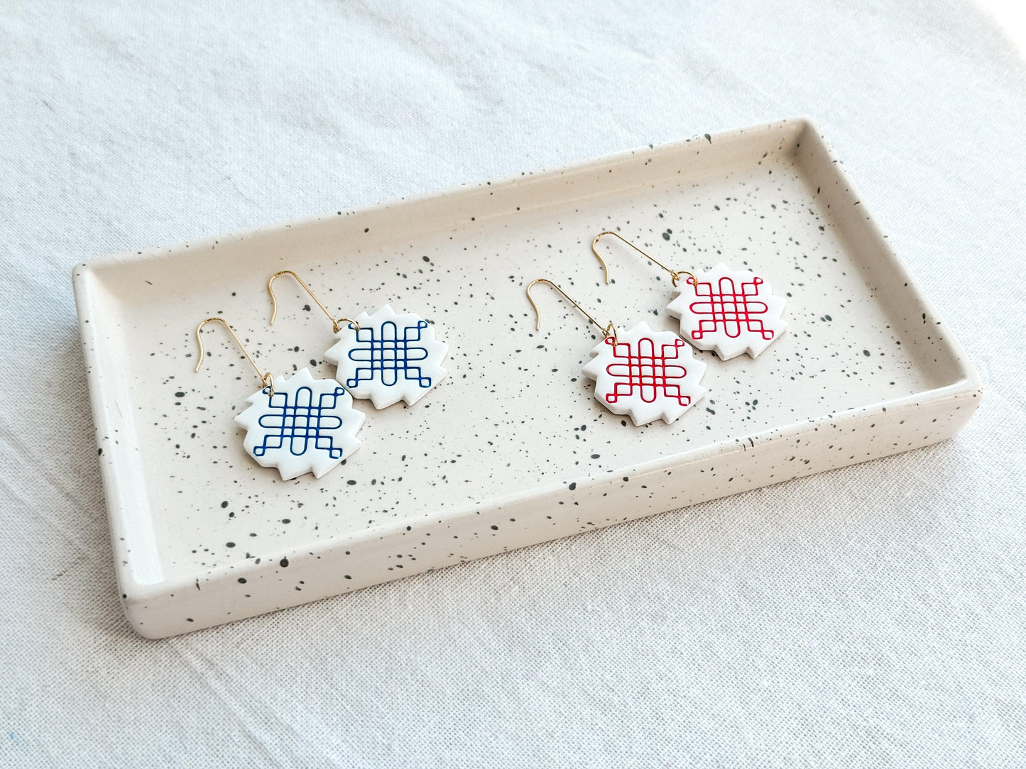 4th of July Drop Earrings, Polymer Clay Earrings, Gifts for Women, Birthday Gifts for Her, Handmade Earrings, Handmade Gifts, Drop Earrings - Harbor to Gulf Co.