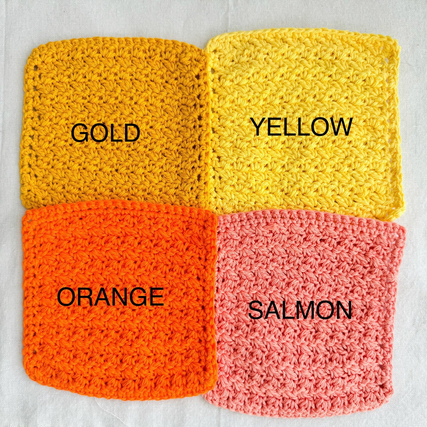 Crochet Dish Rags, 100% Cotton, Multiple Colors