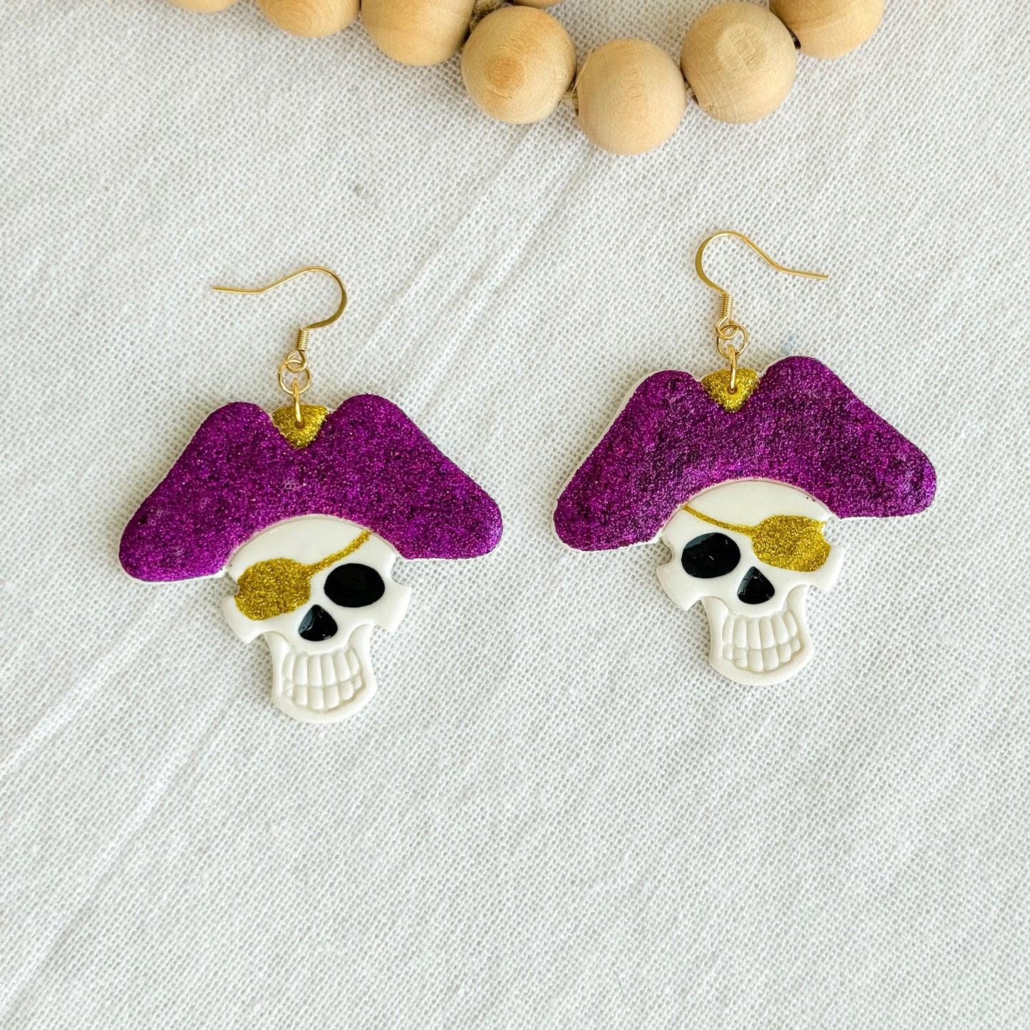 Sparkly Pirate Clay Earrings