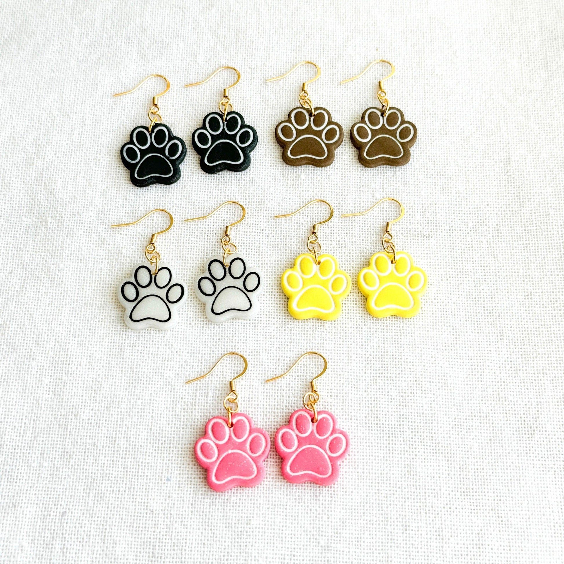 Paw Print Earrings, Multiple Colors - Harbor to Gulf Co.