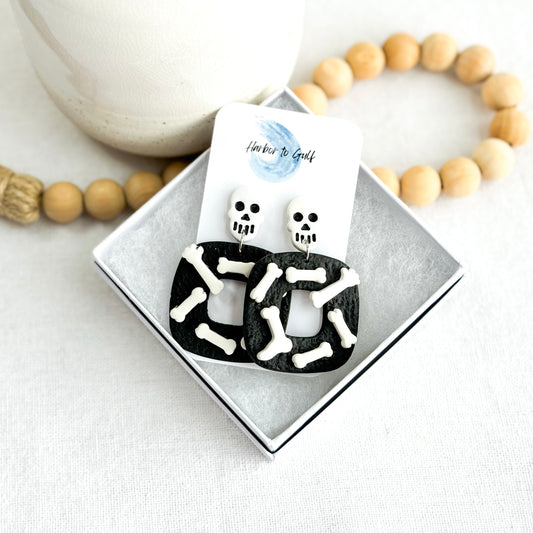 Skeleton Polymer Clay Earrings