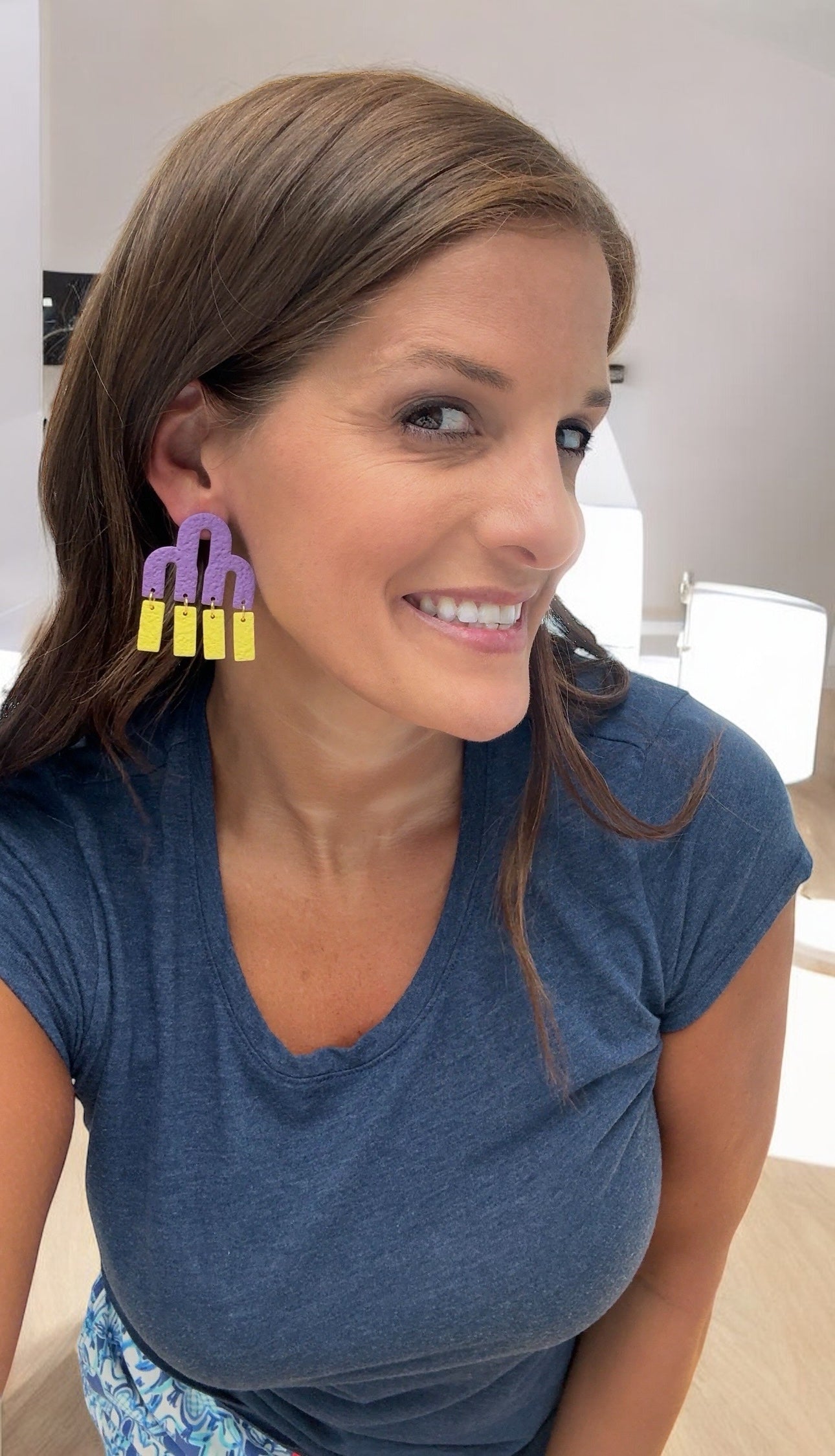 Purple Game Day Earrings, Multiple Styles