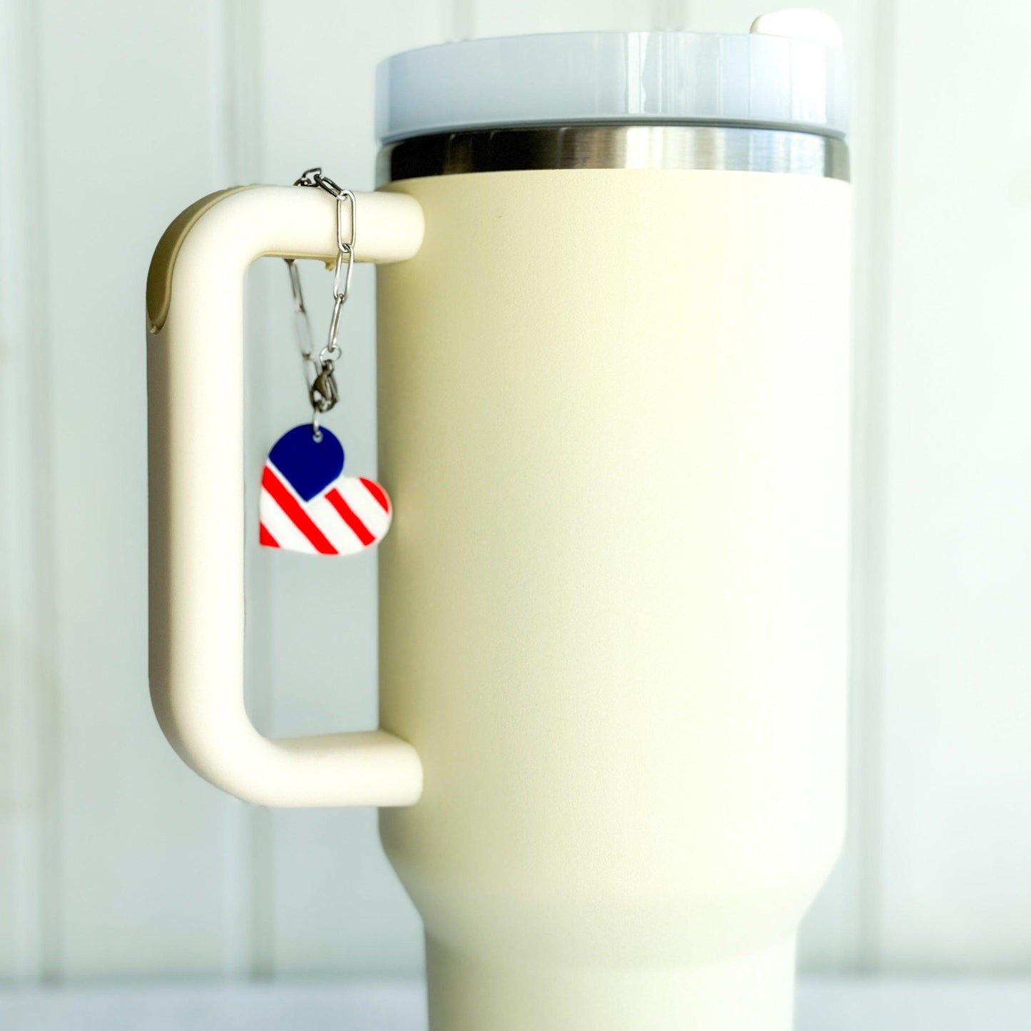 American Flag Charm, 4th of July Stanley Quencher, Stanley Tumbler Accessories, Gifts for Women, Polymer Clay Charms, Handmade Gift - Harbor to Gulf Co.