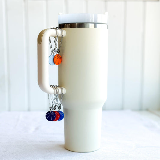 Basketball Charm, Stanley Cup Accessories, Simple Modern, Tumbler Accessories, Handmade Gifts - Harbor to Gulf Co.