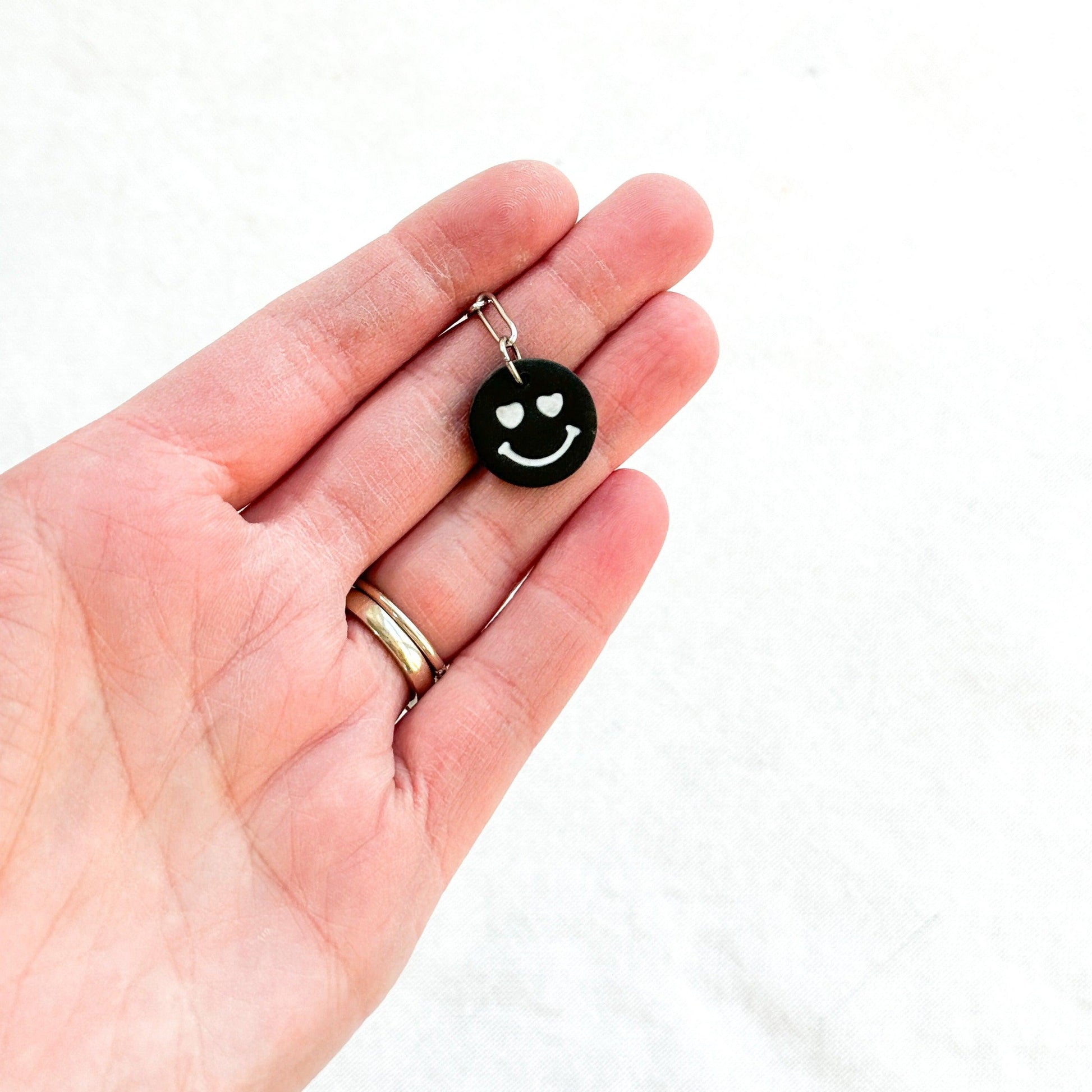 Smiley Face Stanley Cup Charm, Stanley Accessories, Best Gifts for Women, Polymer Clay Charms, Birthday Gift Ideas, Black Charms - Harbor to Gulf Co.