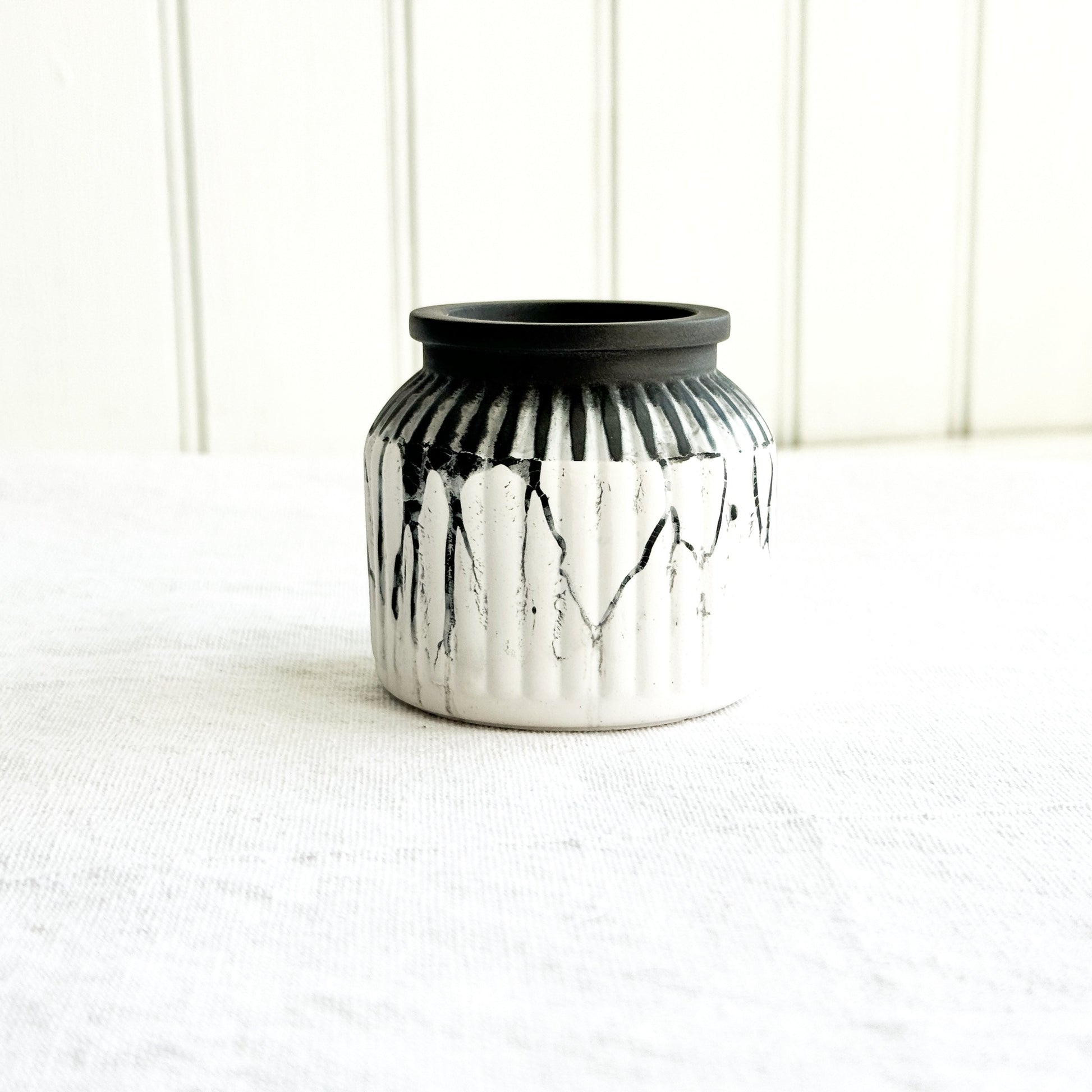 Black White Splatter Decorative Jar - Harbor to Gulf Co.