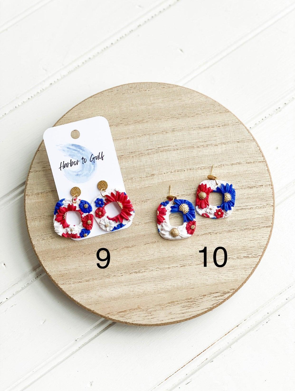 Red and Blue Earrings - Game Day Earrings - Ole Miss Earrings - Florida Atlantic Jewelry - Gift for College Girl - Harbor to Gulf Co.