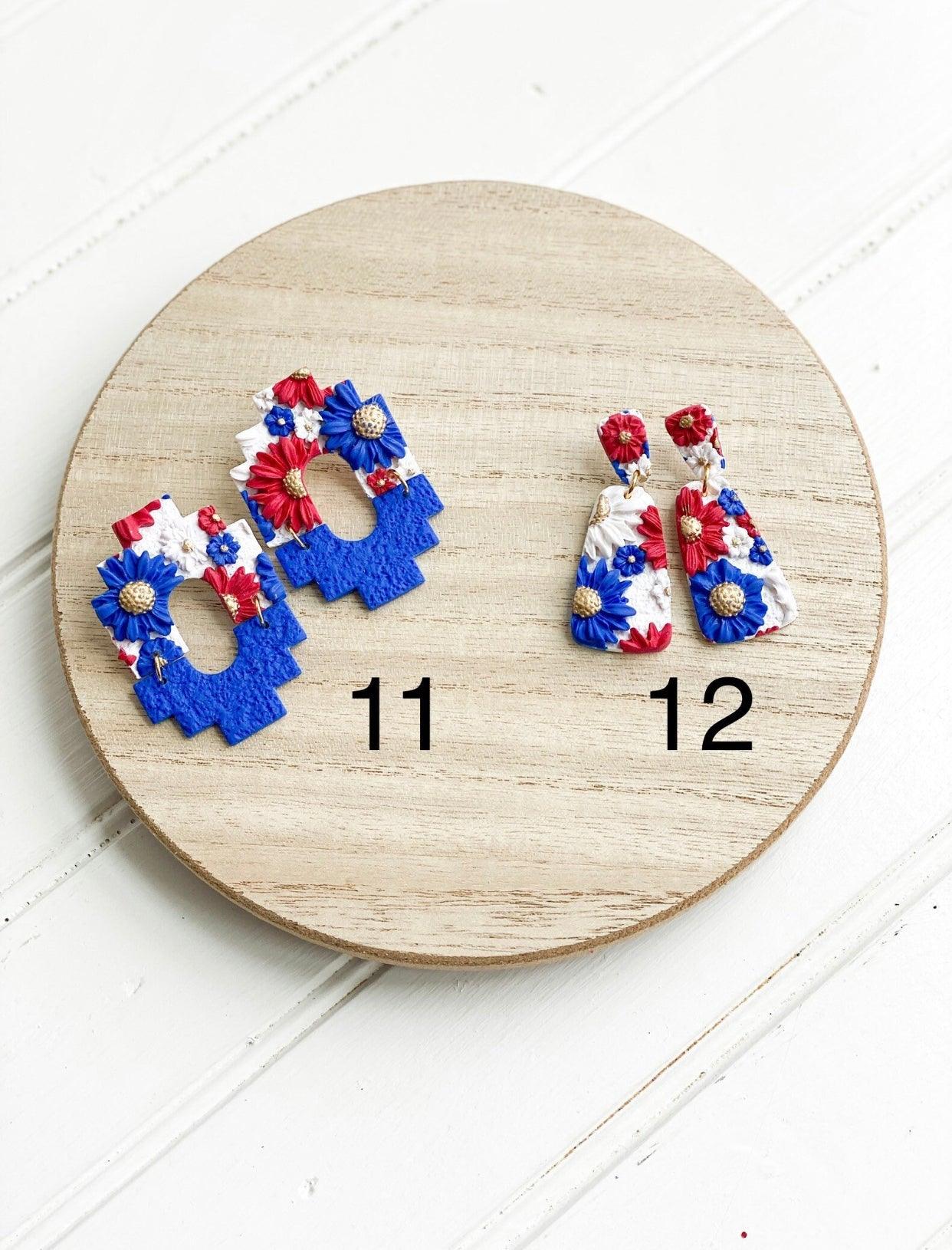 Red and Blue Earrings - Game Day Earrings - Ole Miss Earrings - Florida Atlantic Jewelry - Gift for College Girl - Harbor to Gulf Co.