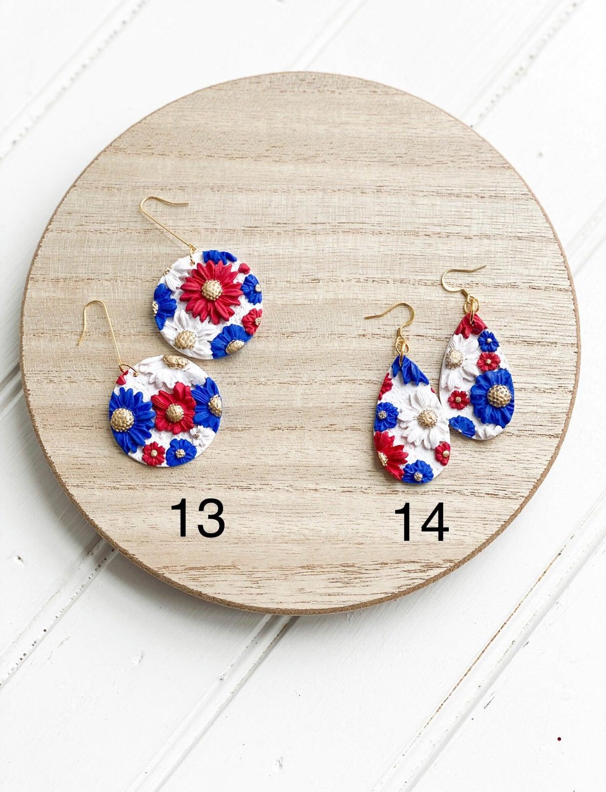 Red and Blue Earrings - Game Day Earrings - Ole Miss Earrings - Florida Atlantic Jewelry - Gift for College Girl - Harbor to Gulf Co.