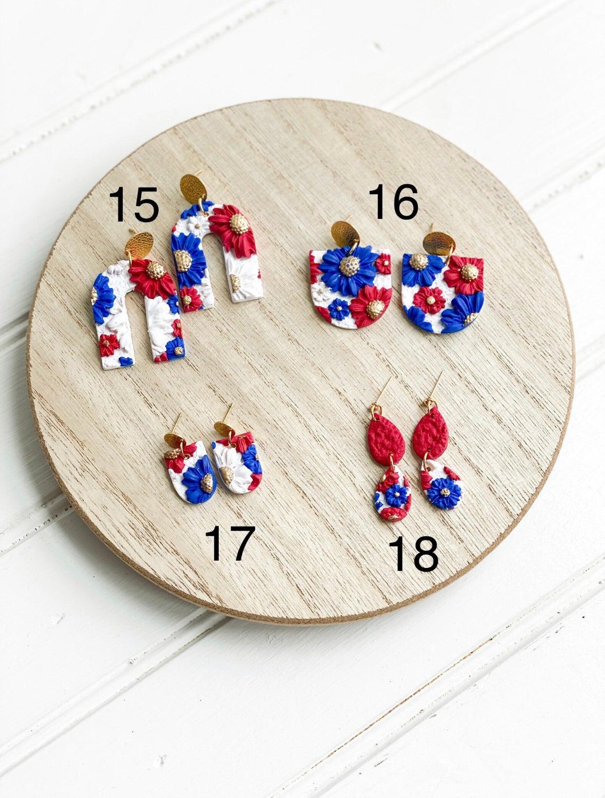 Red and Blue Earrings - Game Day Earrings - Ole Miss Earrings - Florida Atlantic Jewelry - Gift for College Girl - Harbor to Gulf Co.