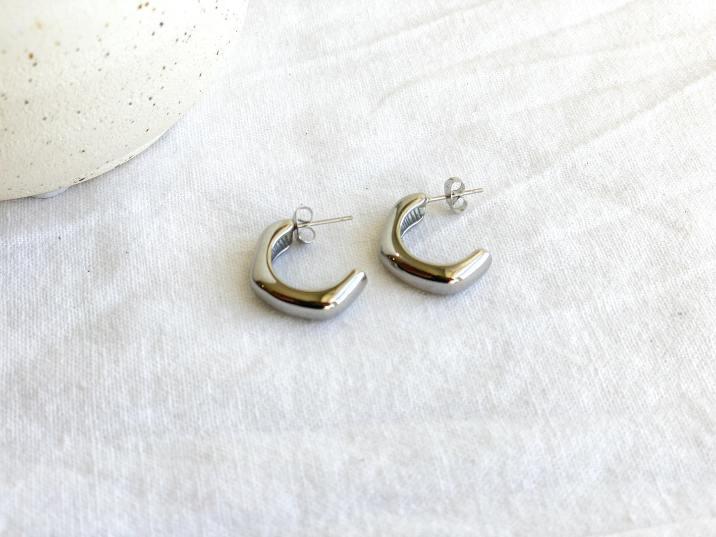 Chunky Hoops, Silver, Gifts for Women, Teen Girl Gift - Harbor to Gulf Co.