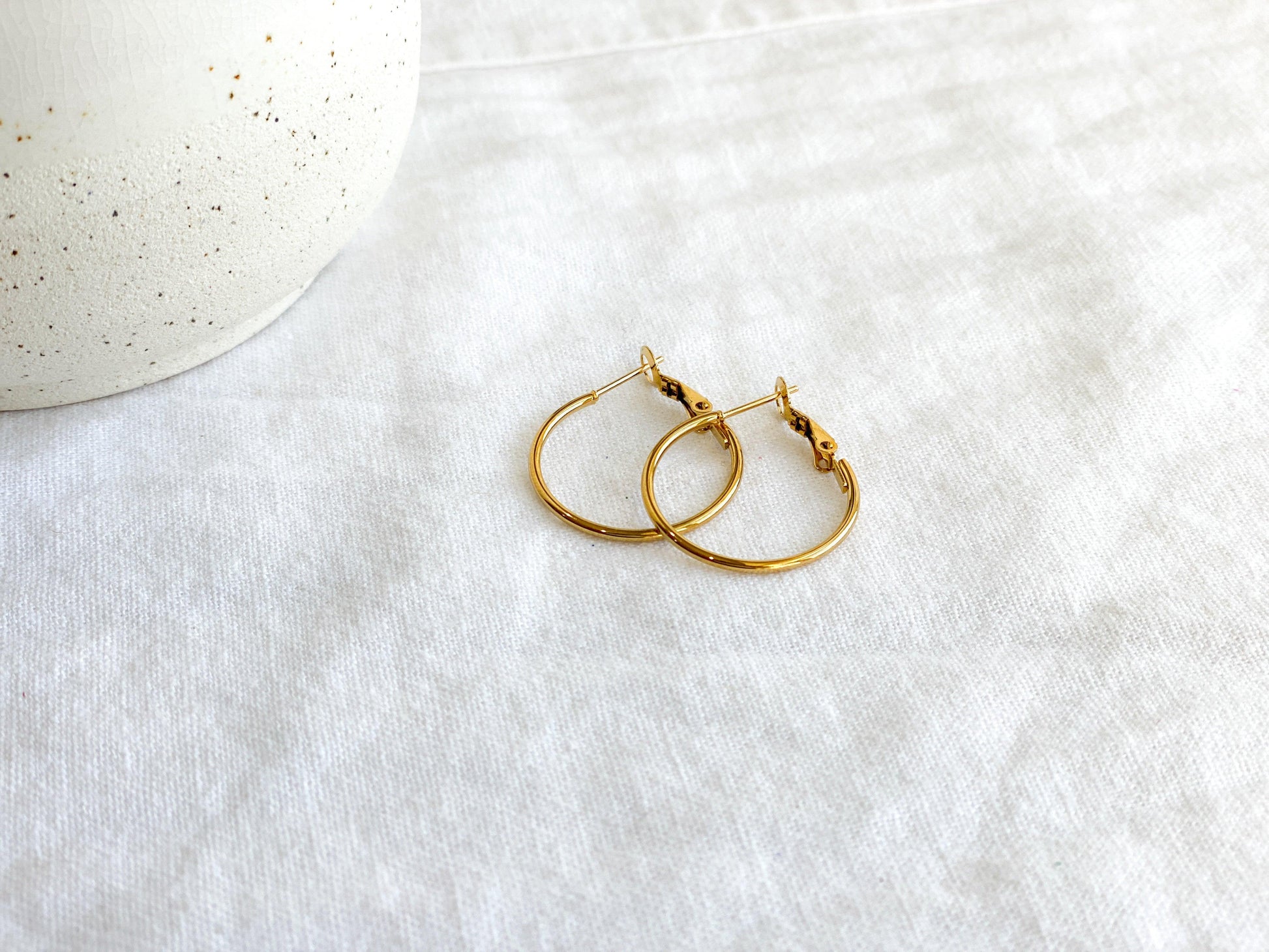 Gold Hoops, Earrings for Sensitive Ears, Tarnish Resistant, Leverback, Gifts for Women - Harbor to Gulf Co.