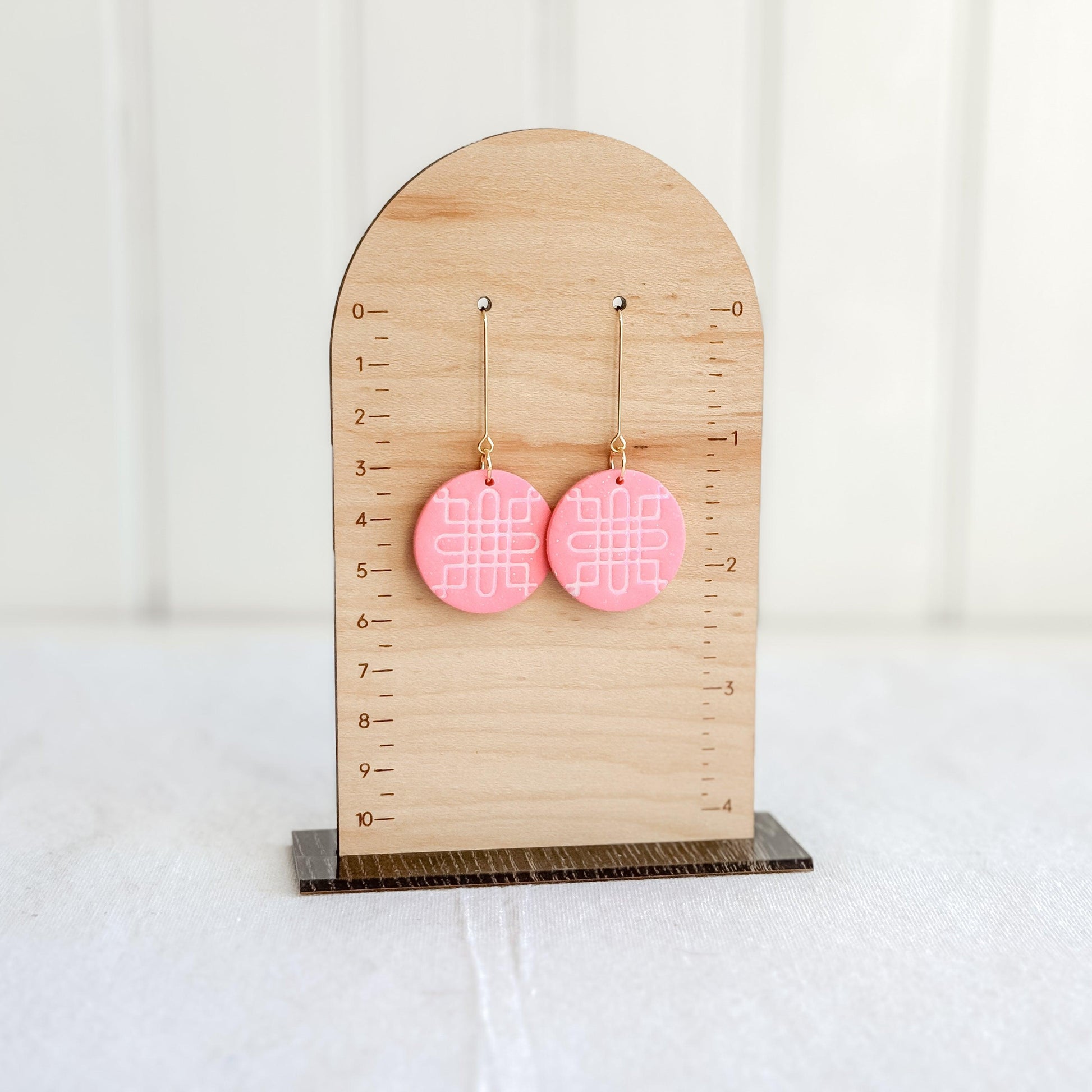 Pink Earrings, Polymer Clay Earrings, Birthday Gift for Friend, Handmade Earrings, Minimalist Drop Earrings, Gifts for Mom, Surgical Steel - Harbor to Gulf Co.