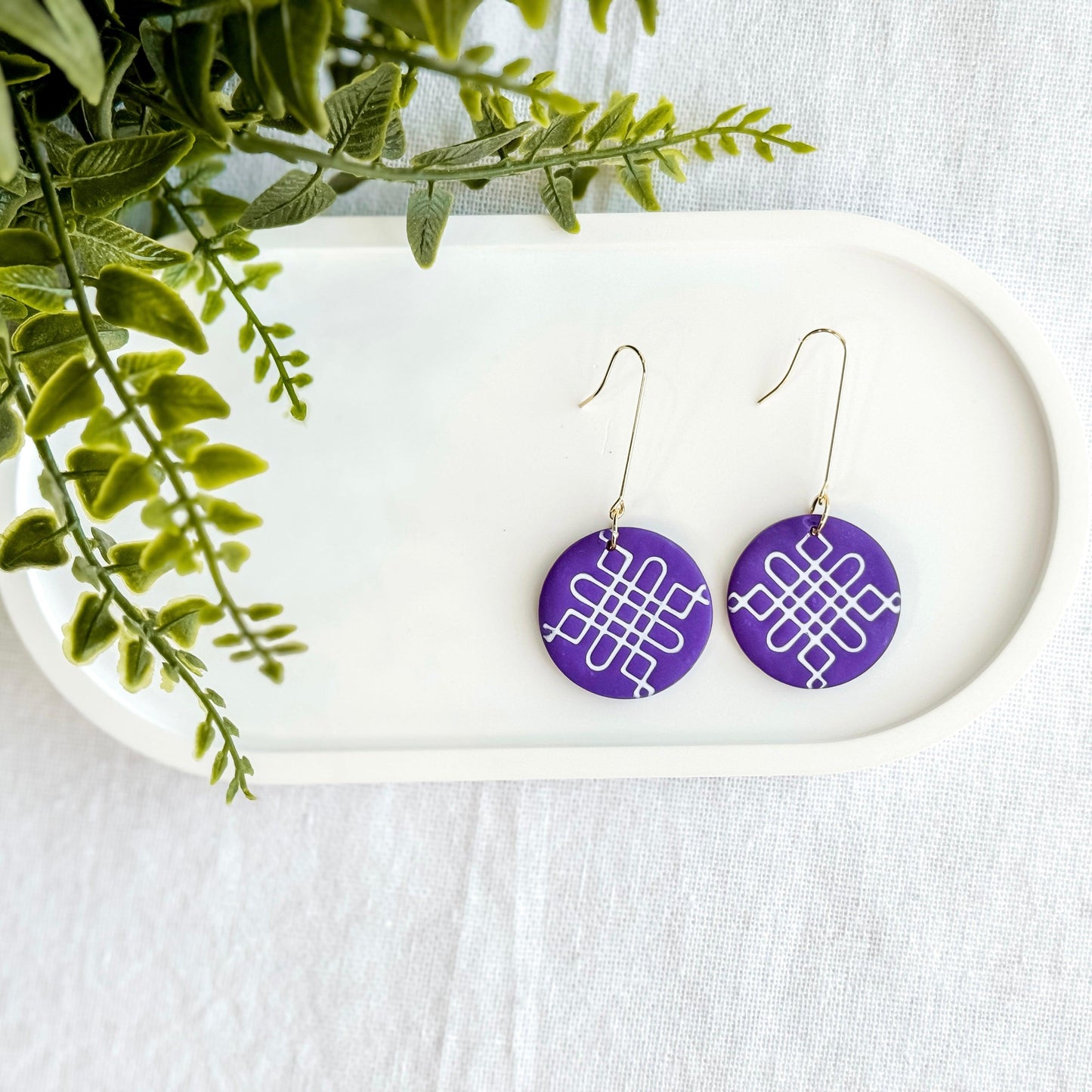 Purple Polymer Clay Earrings, Multiple Styles - Harbor to Gulf Co.