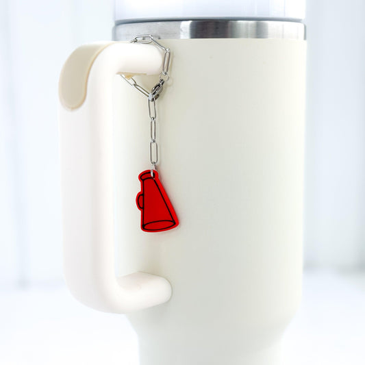 Red Cheer Stanley Cup Charm, Stanley Cup Accessories, Simple Modern, Tumbler Accessories, Handmade Gifts - Harbor to Gulf Co.