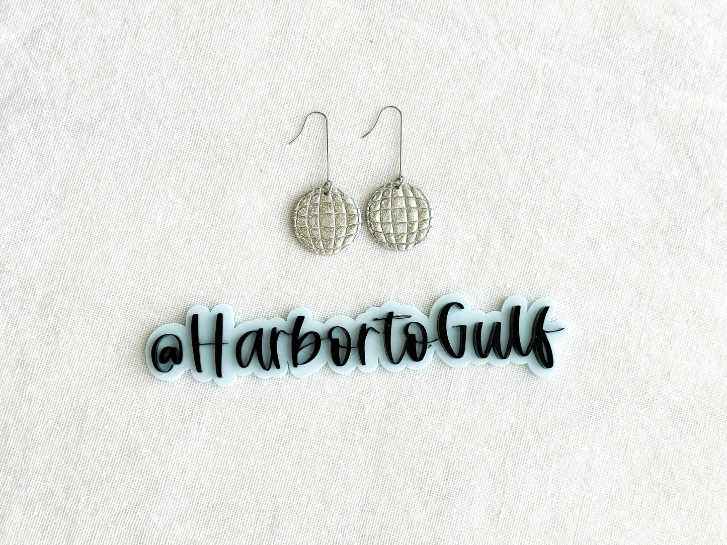 Sparkly Disco Ball Earrings, New Years Eve Earrings, Cute Clay Earrings, Surgical Steel - Harbor to Gulf Co.