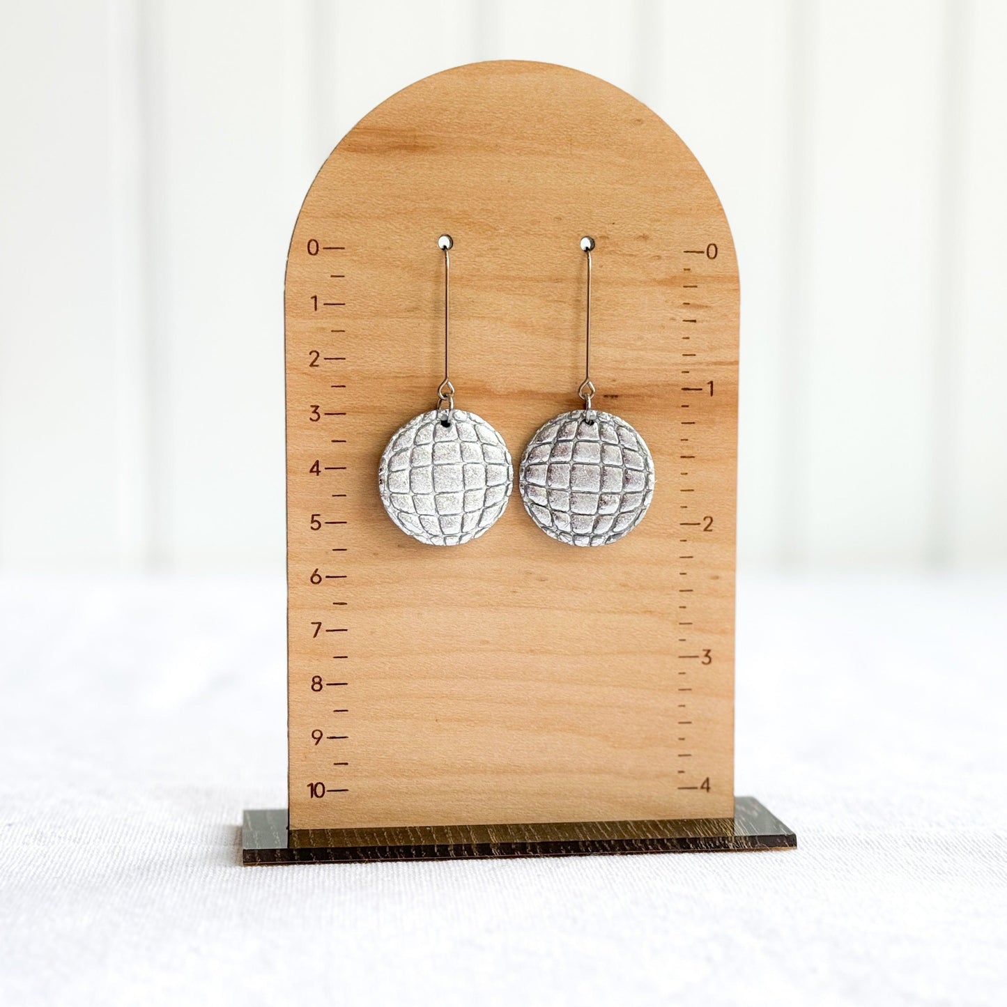 Sparkly Disco Ball Earrings, New Years Eve Earrings, Cute Clay Earrings, Surgical Steel - Harbor to Gulf Co.