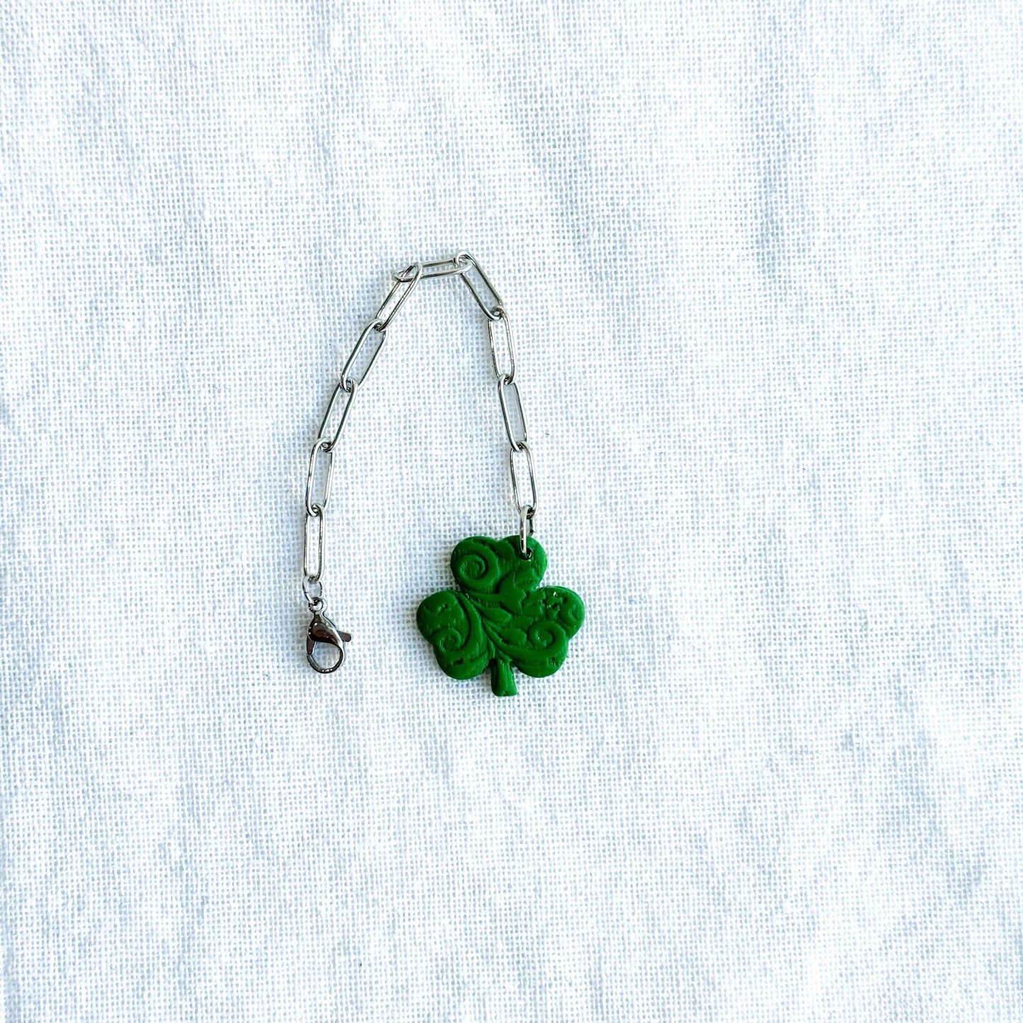 St Patricks Day Stanley Cup Charm, Simple Modern Accessories, Tumbler Handle Charms, Clover Charm, Green, Handmade Gifts - Harbor to Gulf Co.