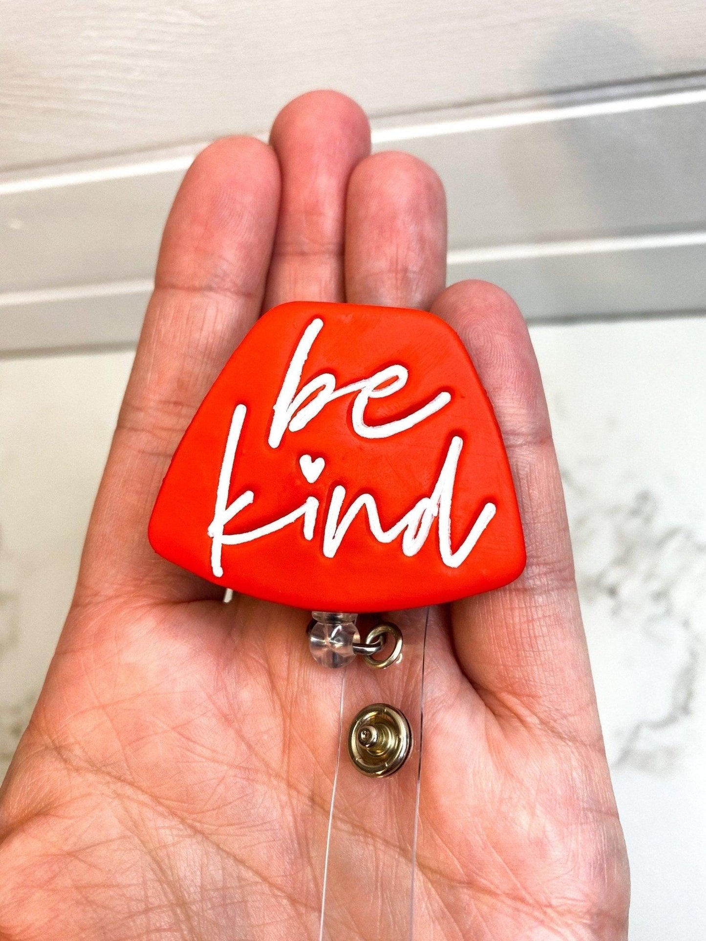 Inspiring "Be Kind" Badge Reel | 34-Inch Retractable Nylon Cord | Alligator Clip | Uplifting Message | Stylish & Functional Accessory - Harbor to Gulf Co.