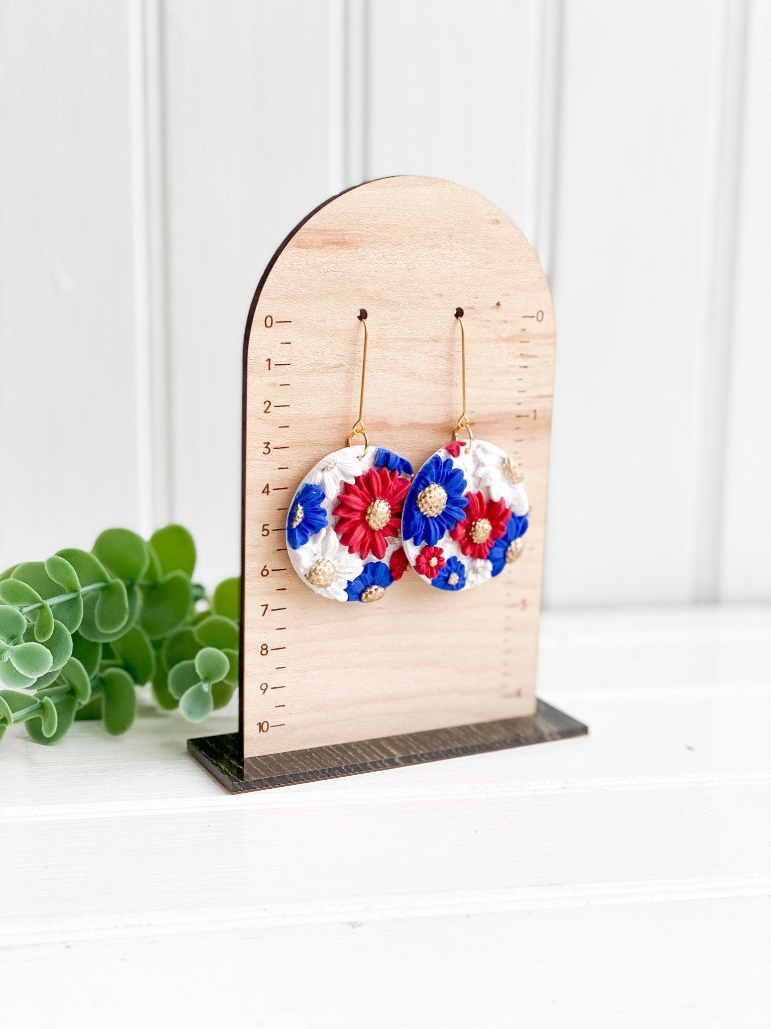 Red and Blue Earrings - Game Day Earrings - Ole Miss Earrings - Florida Atlantic Jewelry - Gift for College Girl - Harbor to Gulf Co.