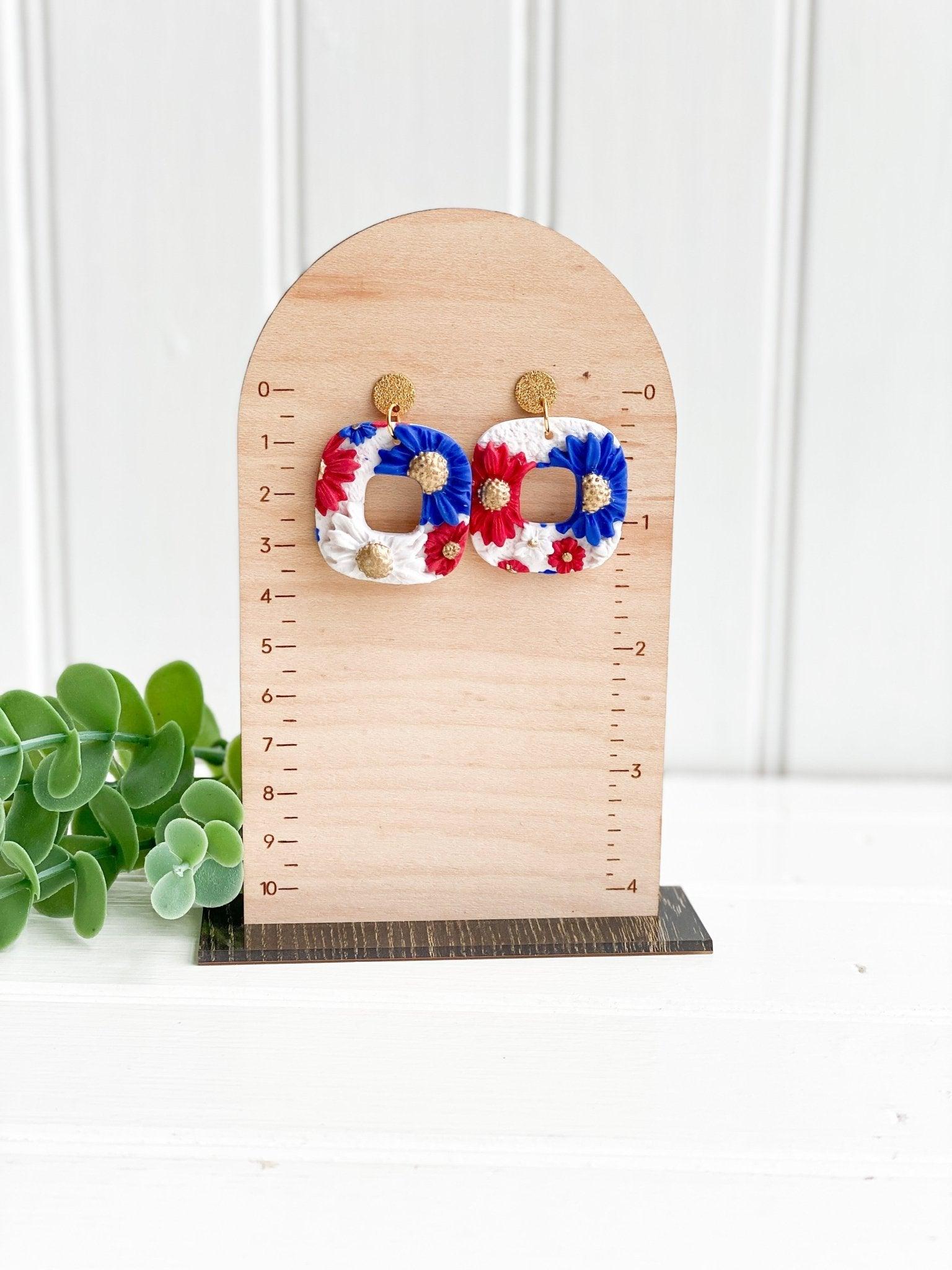 Red and Blue Earrings - Game Day Earrings - Ole Miss Earrings - Florida Atlantic Jewelry - Gift for College Girl - Harbor to Gulf Co.