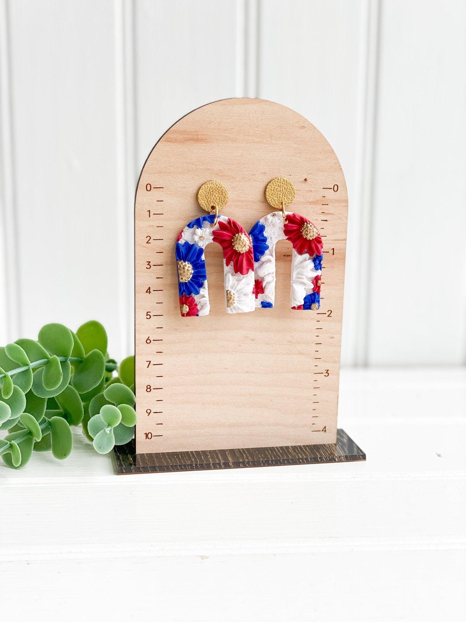 Red and Blue Earrings - Game Day Earrings - Ole Miss Earrings - Florida Atlantic Jewelry - Gift for College Girl - Harbor to Gulf Co.