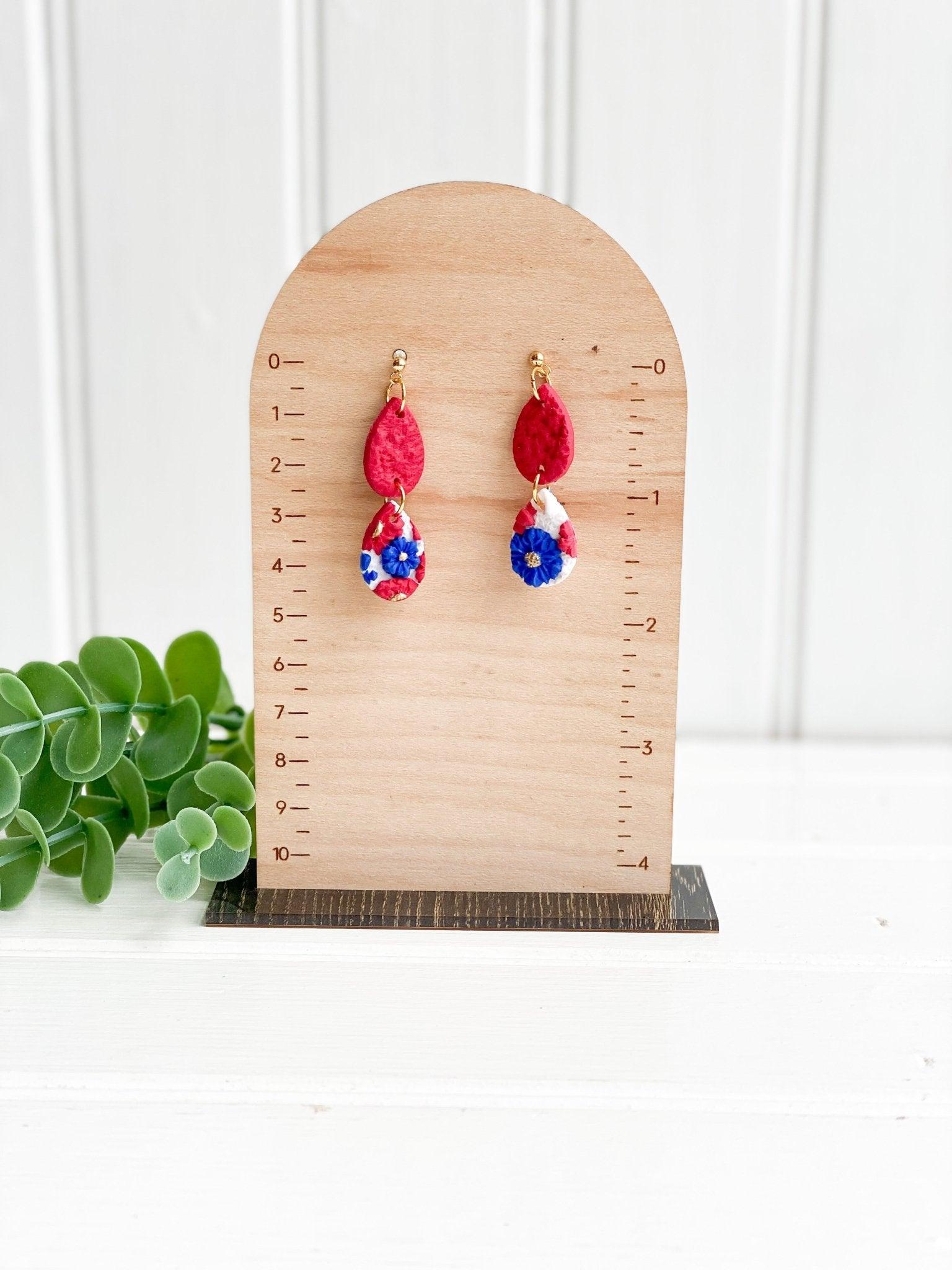 Red and Blue Earrings - Game Day Earrings - Ole Miss Earrings - Florida Atlantic Jewelry - Gift for College Girl - Harbor to Gulf Co.