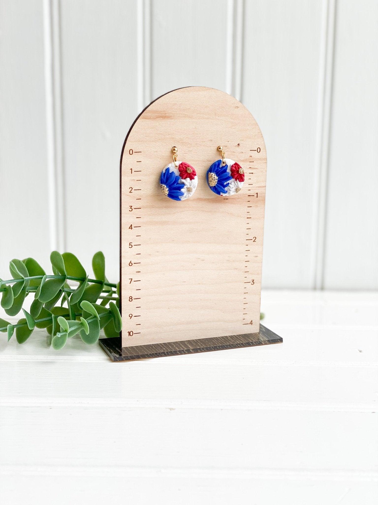 Red and Blue Earrings - Game Day Earrings - Ole Miss Earrings - Florida Atlantic Jewelry - Gift for College Girl - Harbor to Gulf Co.