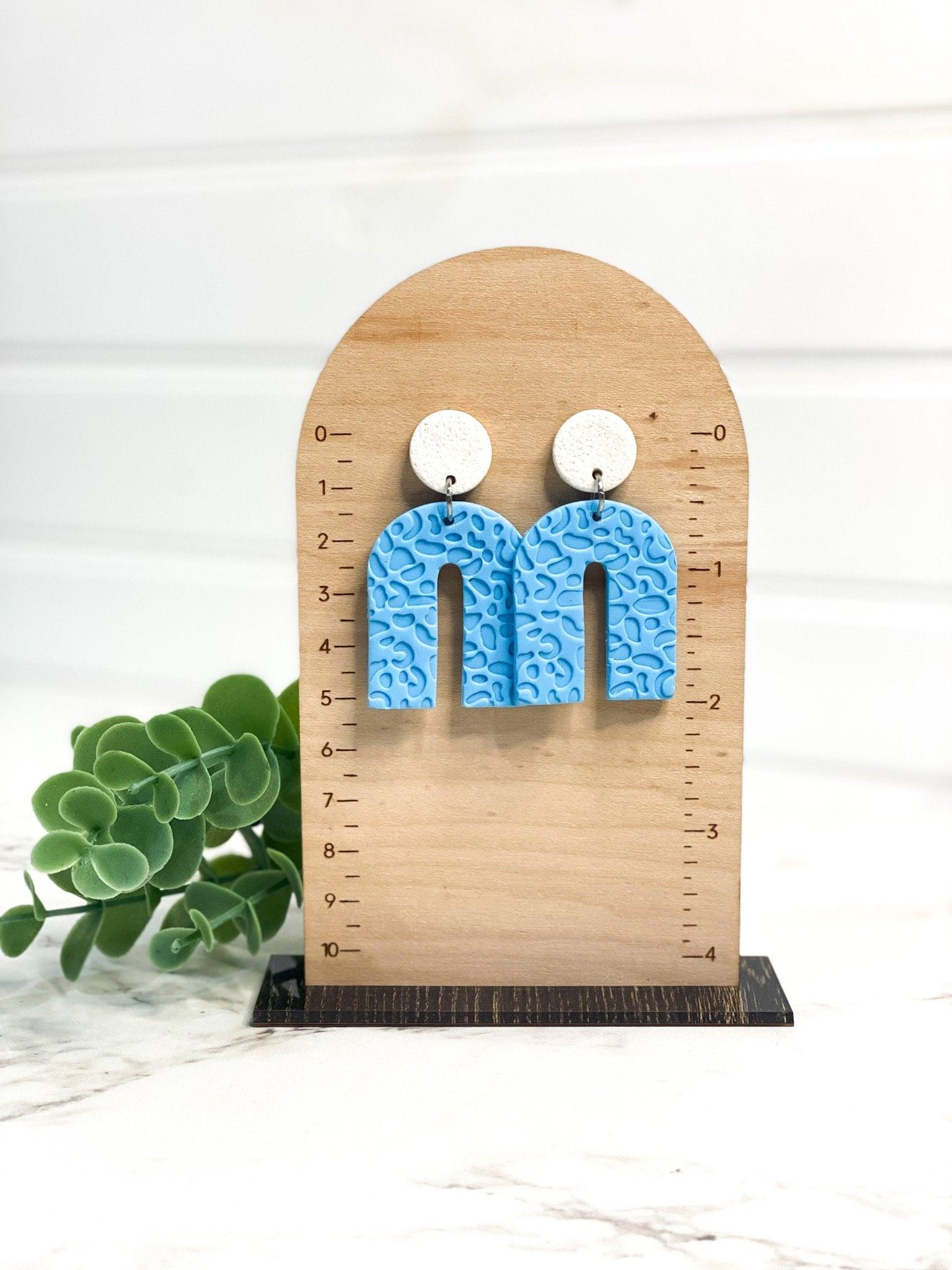 Blue and White College Game Day Earrings - UNC Earrings - Blue Earrings Handmade - College Merch - Gift for College Girl - Harbor to Gulf Co.