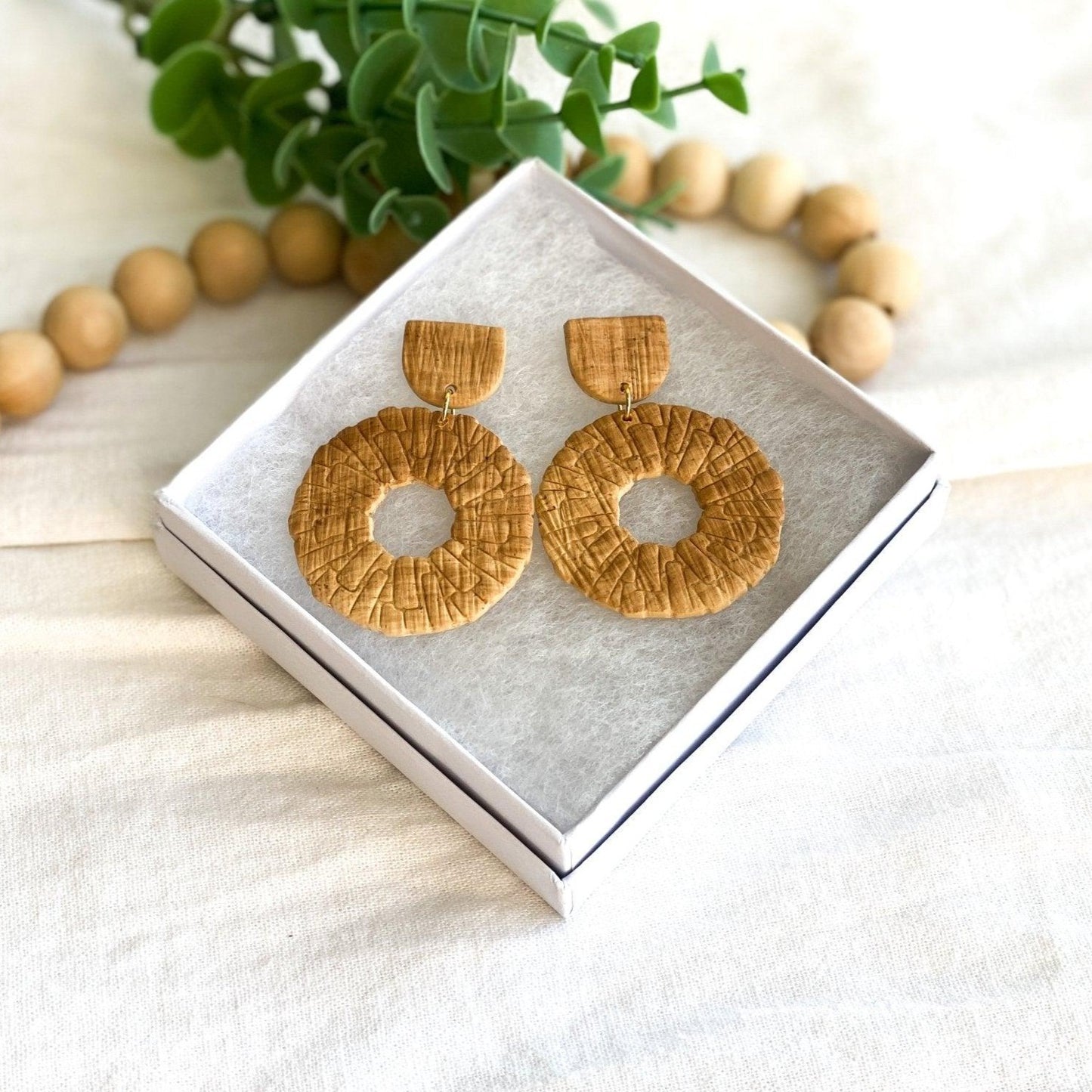 Circle Rattan Earrings - Boho Earrings - Handmade Jewelry - Handmade Gift for Friends - Cute Birthday Gift for Her - Surgical Steel Earrings - Harbor to Gulf Co.