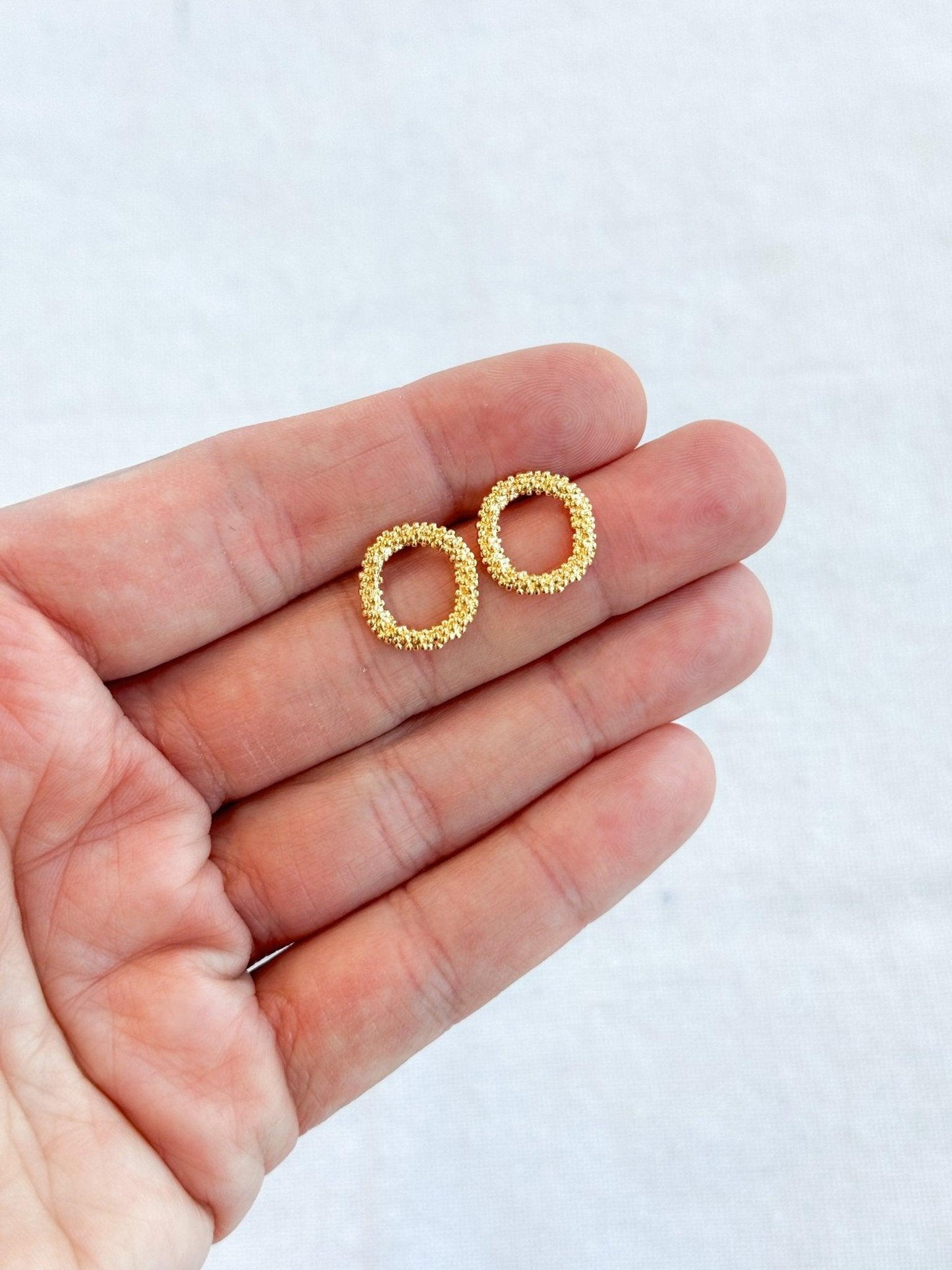 Circle Studs, 18k Gold Plated, Surgical Steel, Tarnish Resistant - Harbor to Gulf Co.