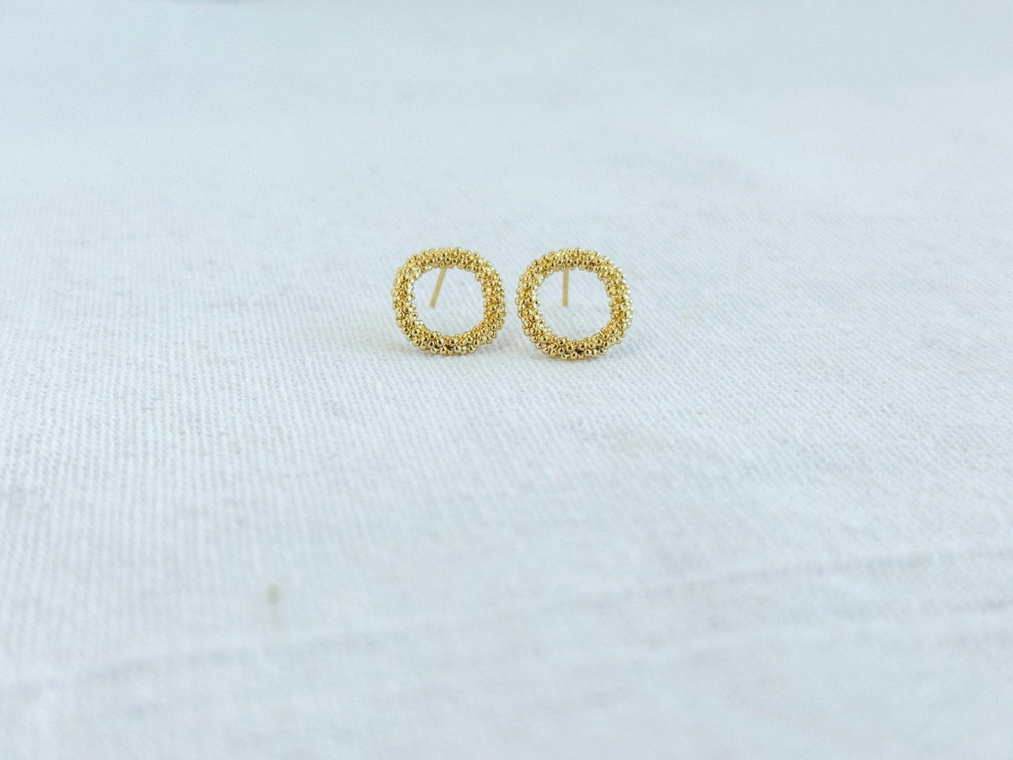 Circle Studs, 18k Gold Plated, Surgical Steel, Tarnish Resistant - Harbor to Gulf Co.