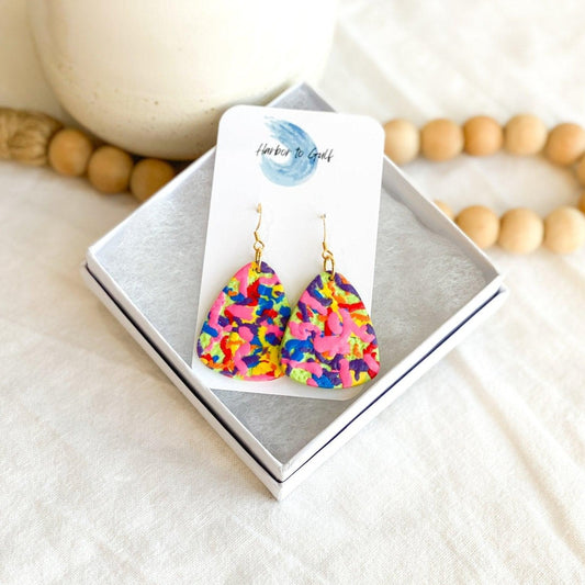 Colorful Earrings - Handmade Jewelry - Surgical Steel Earrings - Polymer Clay Earrings - Stocking Stuffers for Women - Present for Mom - Harbor to Gulf Co.