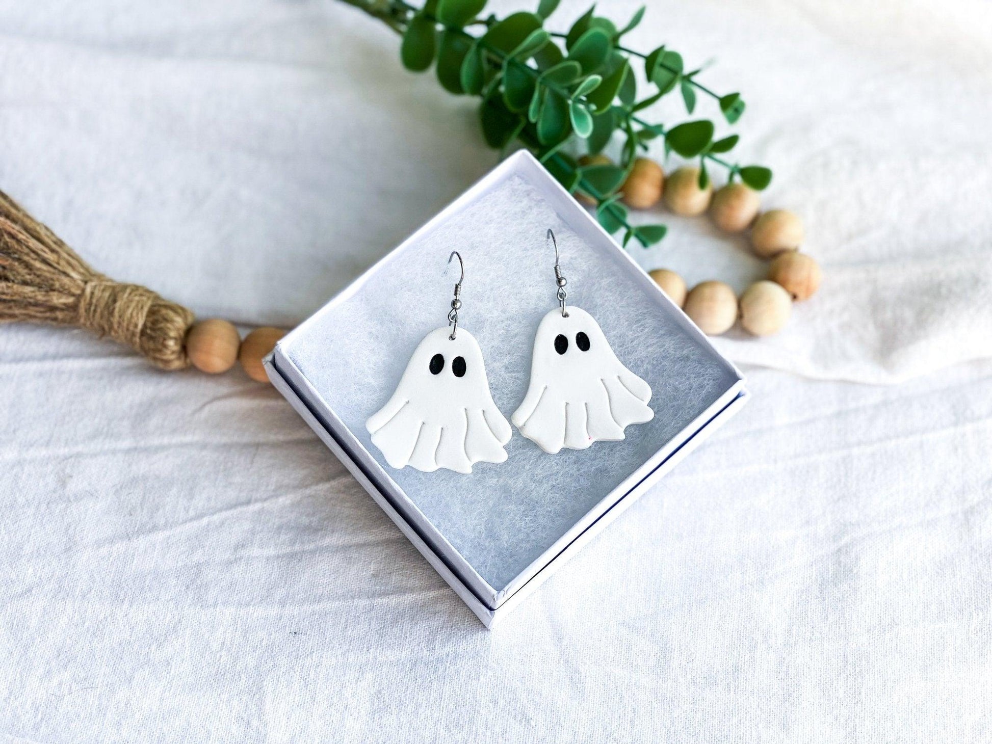 Ghost Dangle Earrings - Halloween Jewelry - Sparkly Earrings - Fun Gift for Teacher - Birthday Gift for Friend - Glow in the Dark - Harbor to Gulf Co.