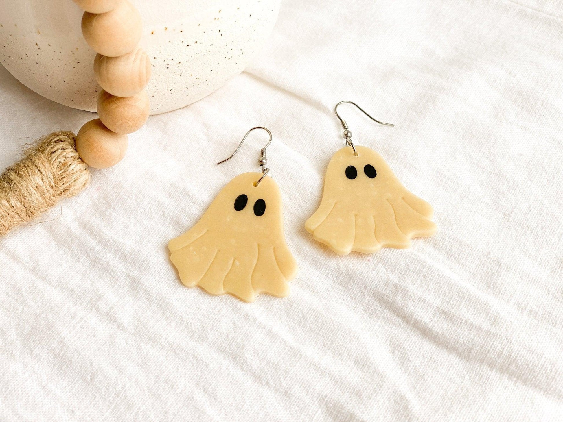 Ghost Dangle Earrings - Halloween Jewelry - Sparkly Earrings - Fun Gift for Teacher - Birthday Gift for Friend - Glow in the Dark - Harbor to Gulf Co.