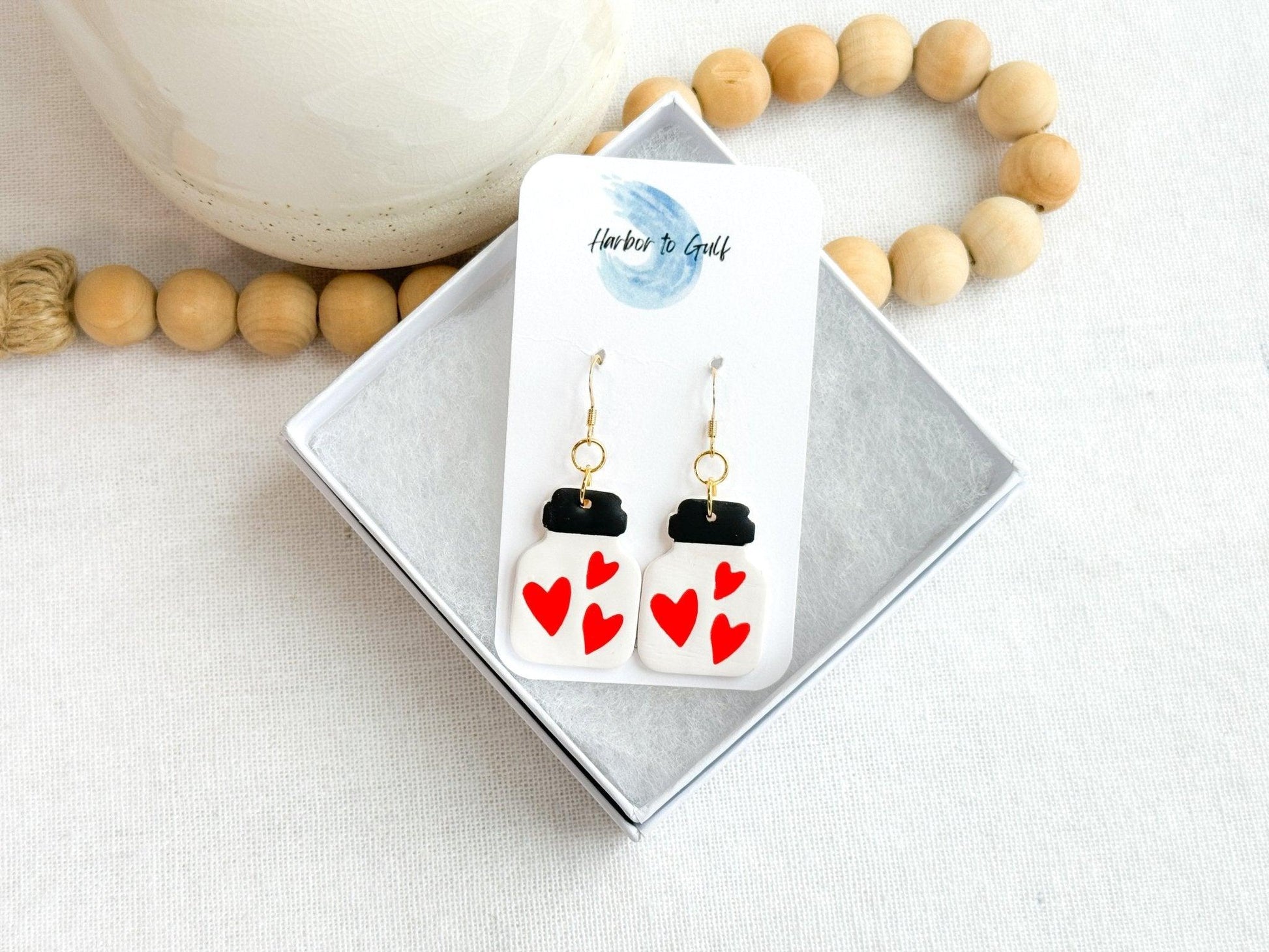 Love Potion Earrings, Polymer Clay, Surgical Steel, Handmade, Gifts for Women - Harbor to Gulf Co.