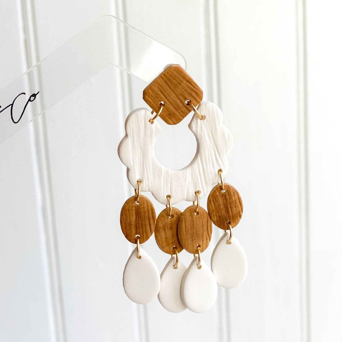 Neutral Fancy Dangle Earrings, Handmade Gifts - Harbor to Gulf Co.