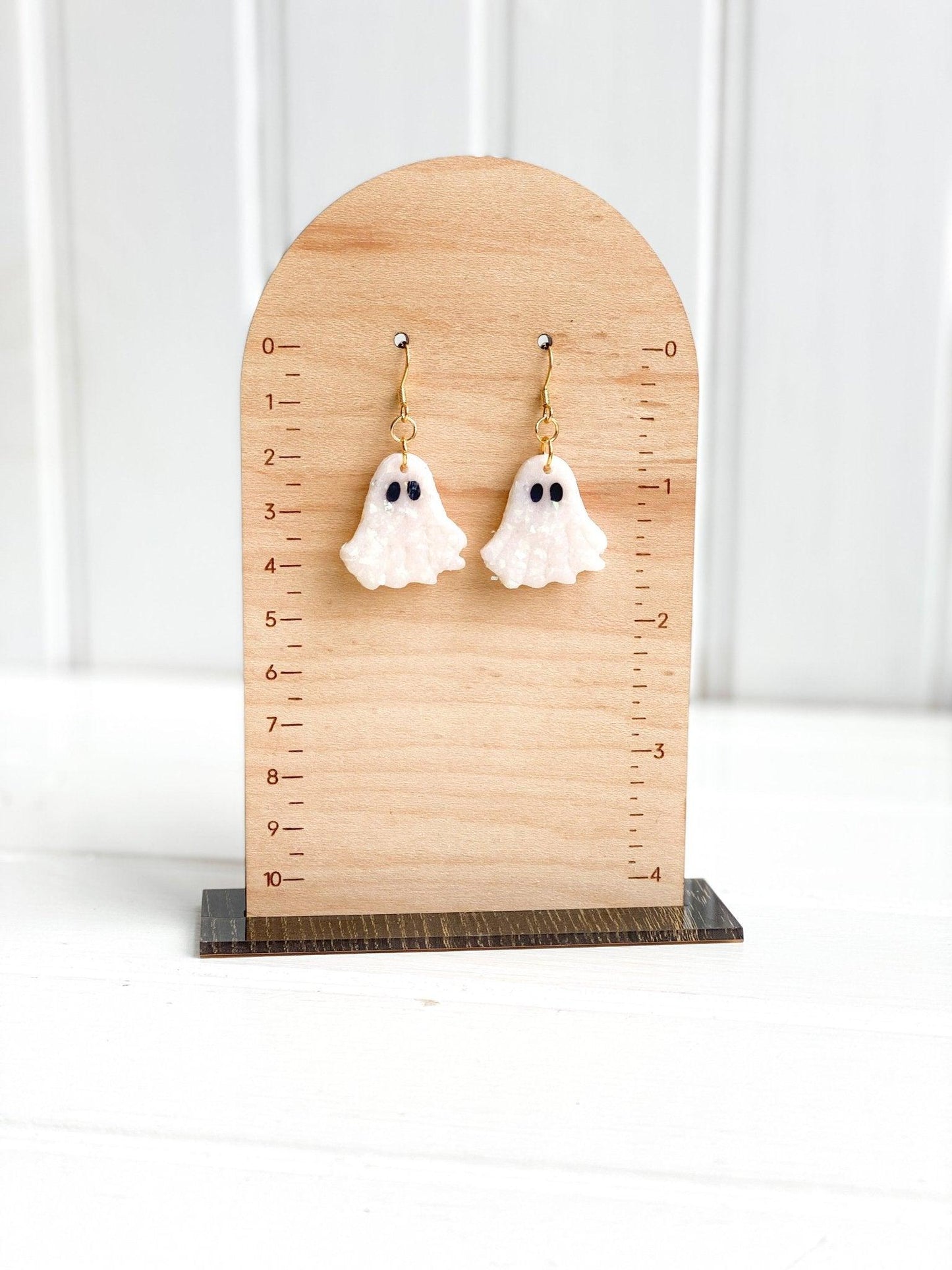 Opal Ghost Earrings - Handmade Jewelry - Fun Halloween Earrings - Harbor to Gulf Co.