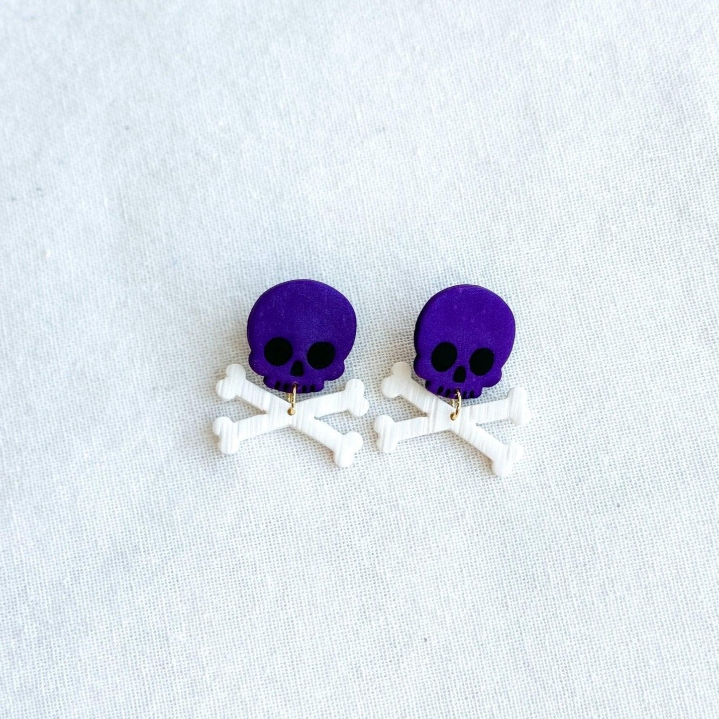 Pirate Crossbones Earrings, Game Day Earrings, ECU Pirates, Unique Holiday Gift, Handmade Jewelry, Clay Earrings, Best Gifts for Women - Harbor to Gulf Co.