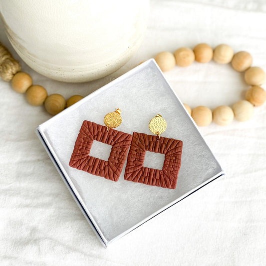 Rattan Earrings, Handmade Boho Jewelry - Harbor to Gulf Co.