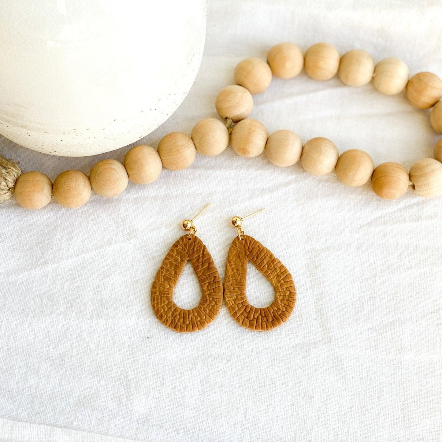 Rattan Teardrop Earrings, Handmade Gifts, Valentines Day - Harbor to Gulf Co.