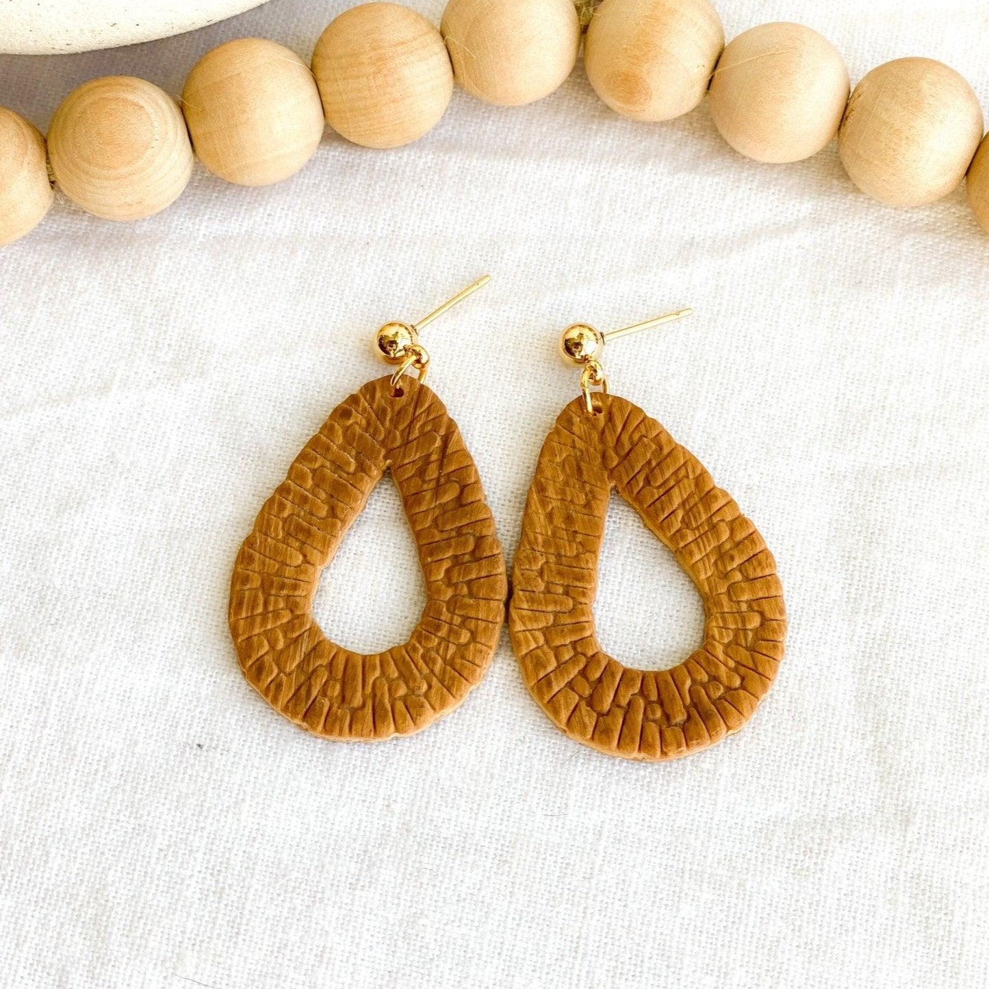 Rattan Teardrop Earrings, Handmade Gifts, Valentines Day - Harbor to Gulf Co.