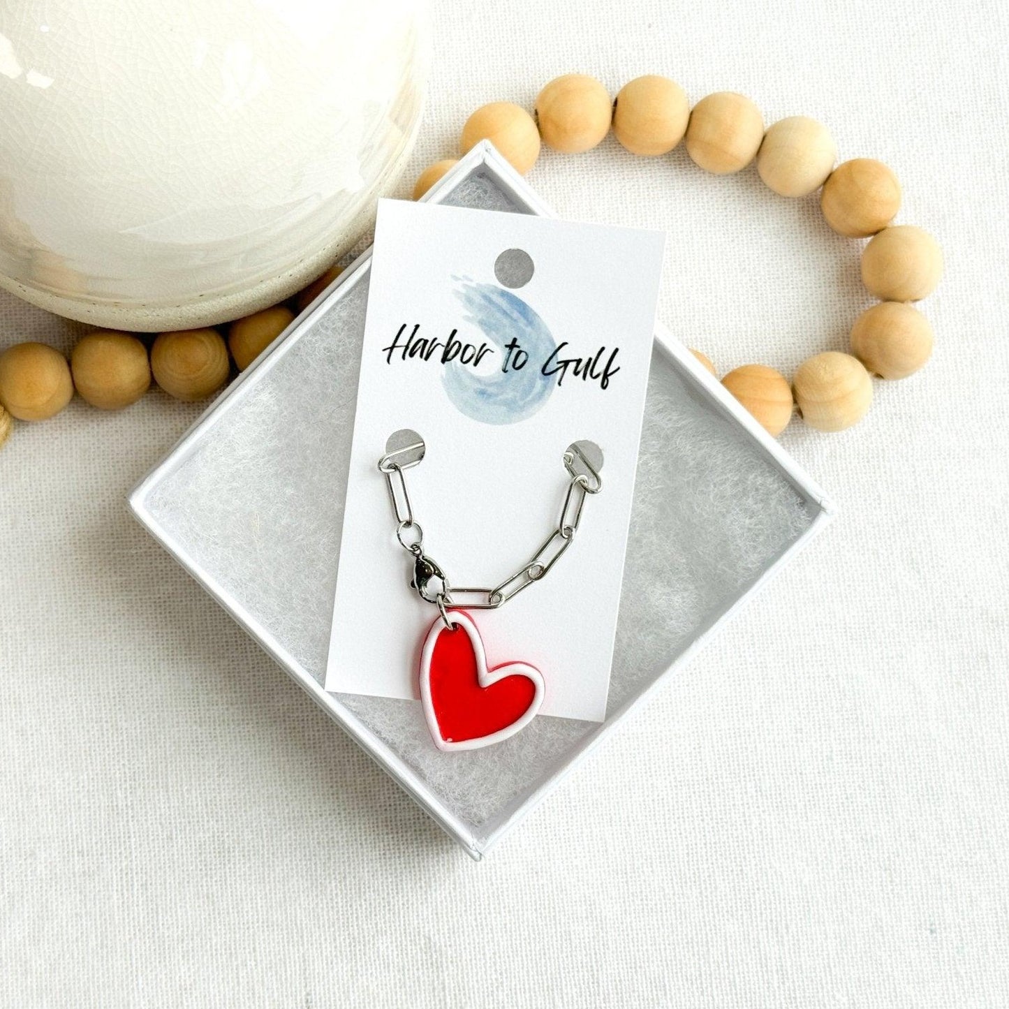 Red Heart Stanley Cup Charm, Valentine’s Charm, Stanley Cup Keychain, Stanley Accessories, Best Gifts for Women, Unique Holiday Gifts - Harbor to Gulf Co.