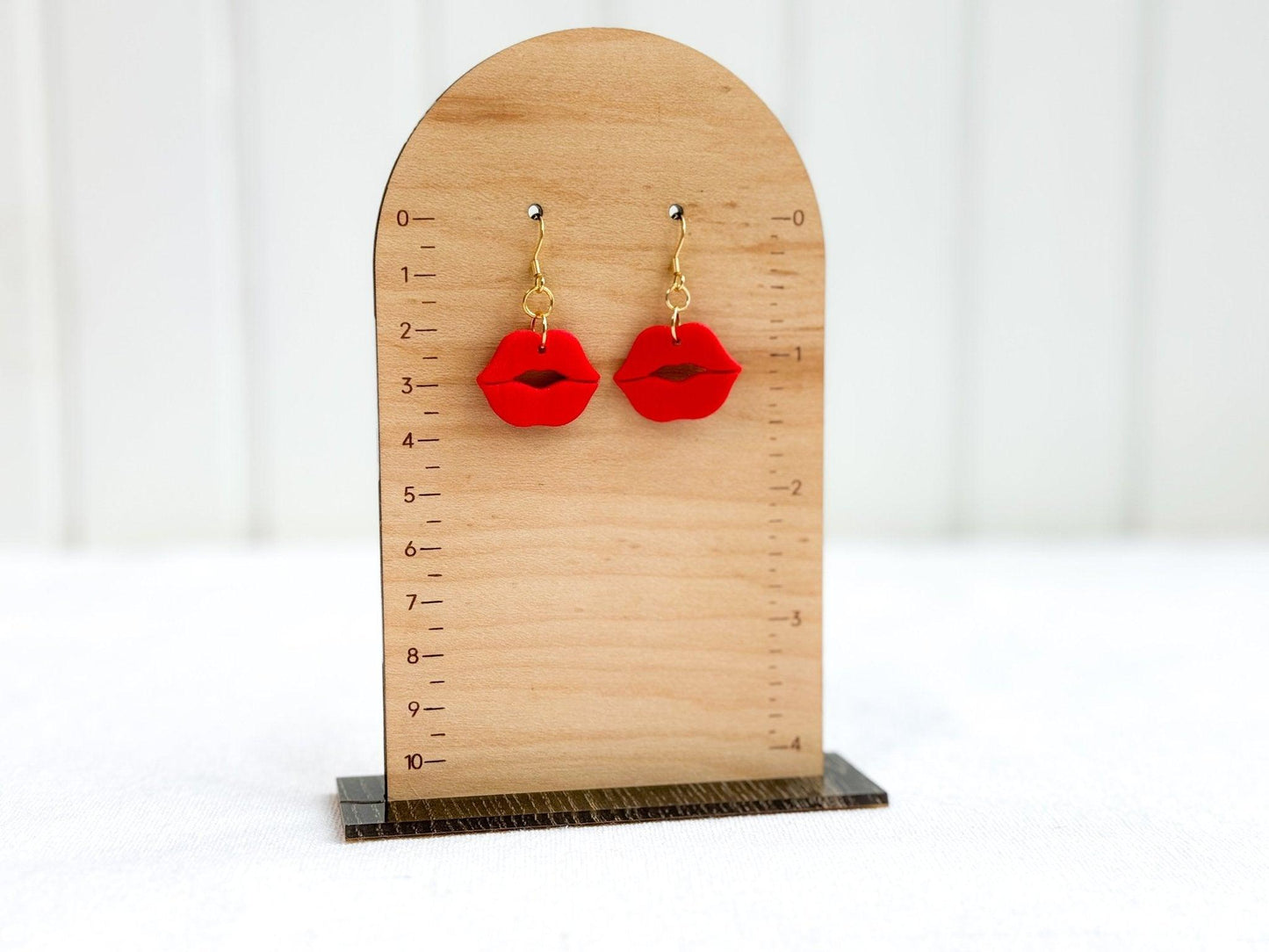 Lip Earrings, Handmade Gift, Clay Earrings, Surgical Steel, Gift for Her, Teacher Gifts, Red Earrings, Stocking Stuffers for Women - Harbor to Gulf Co.